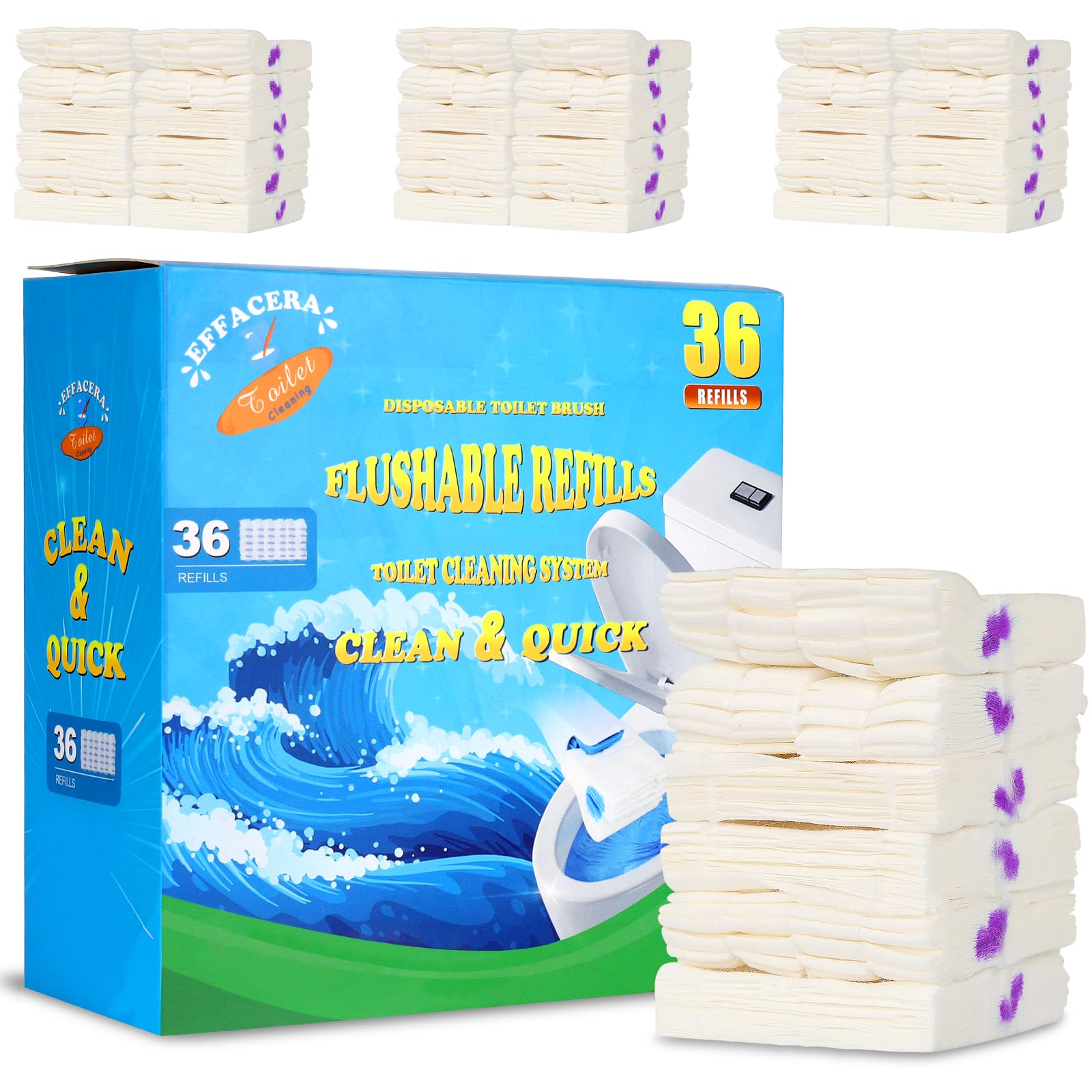 Effacera 36 Refills Disposable Toilet Bowl Paper Bulk Toilet Fresh Flushable Refills For Bathroom Toilet Brush Accessories Suppl