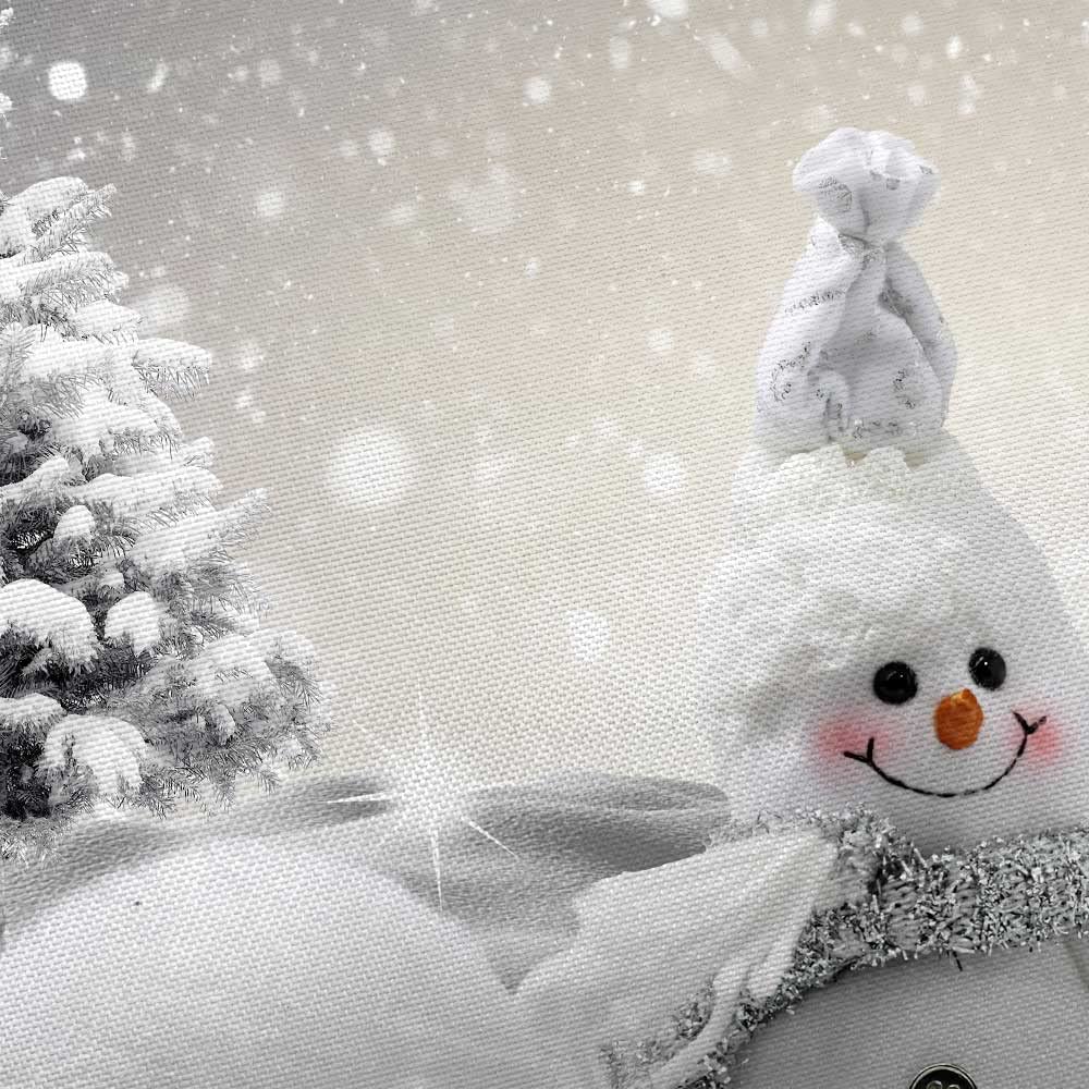 Veigike Christmas Snowman Shower Curtain, Grey Winter Snowflake Holiday Xmas Fabric Shower Curtains Set For Bathroom, Cute Gray