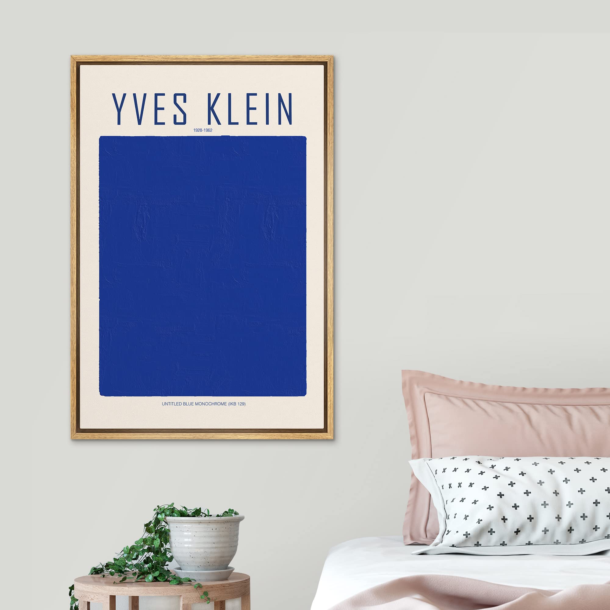 Signleader Framed Canvas Print Wall Art Yves Klein Blue Monochrome Block Abstract Shapes Illustrations Fine Art Contemporary Rel