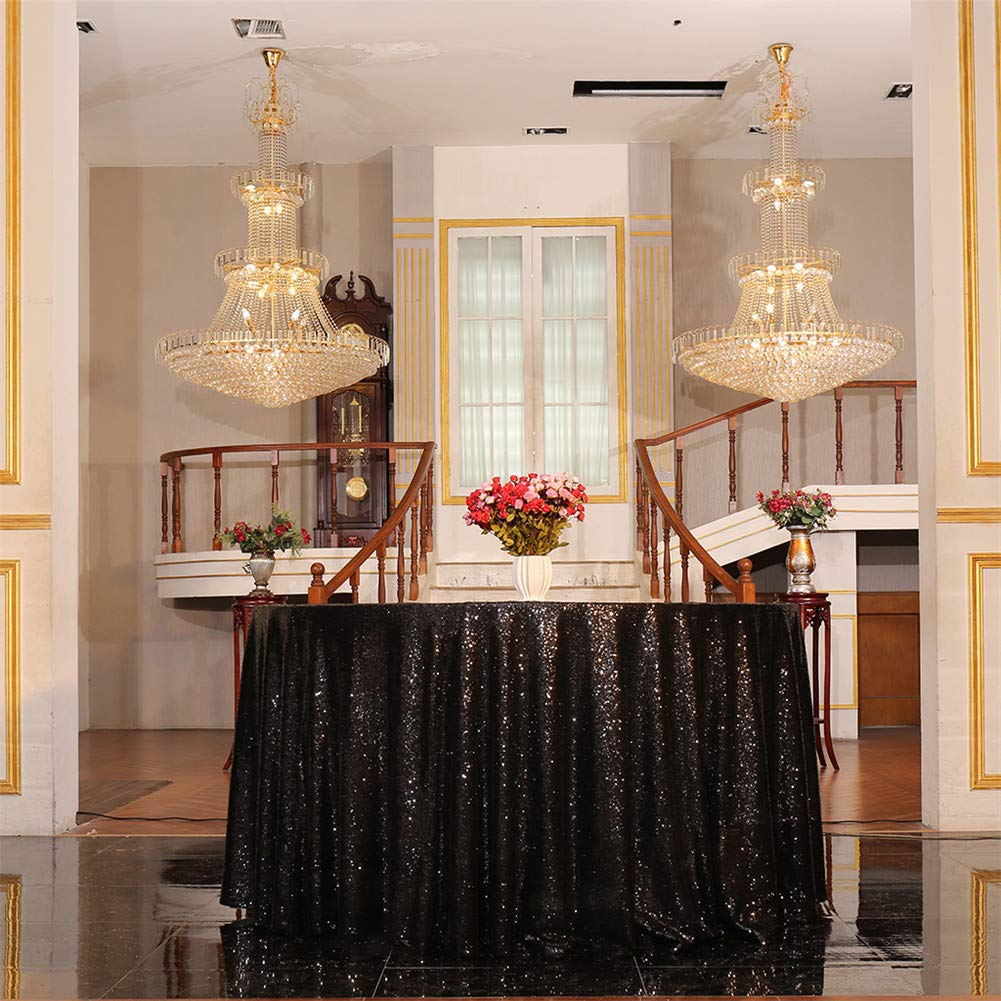Eternal Beauty Halloween Tablecloth Sequin Tablecloth,Sparkly Table Cloth For Wedding Party, Christmas Decorations Round Glitter