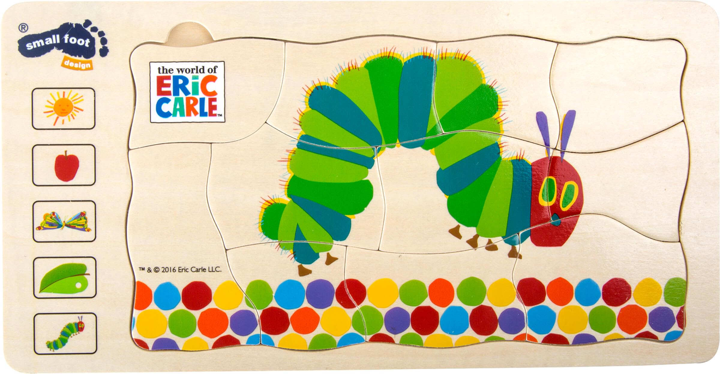 Small Foot 10431 Layer Puzzle The Very Hungry Caterpillar, Made of Wood, 5 Layers with Different Motives, from 3 Years on