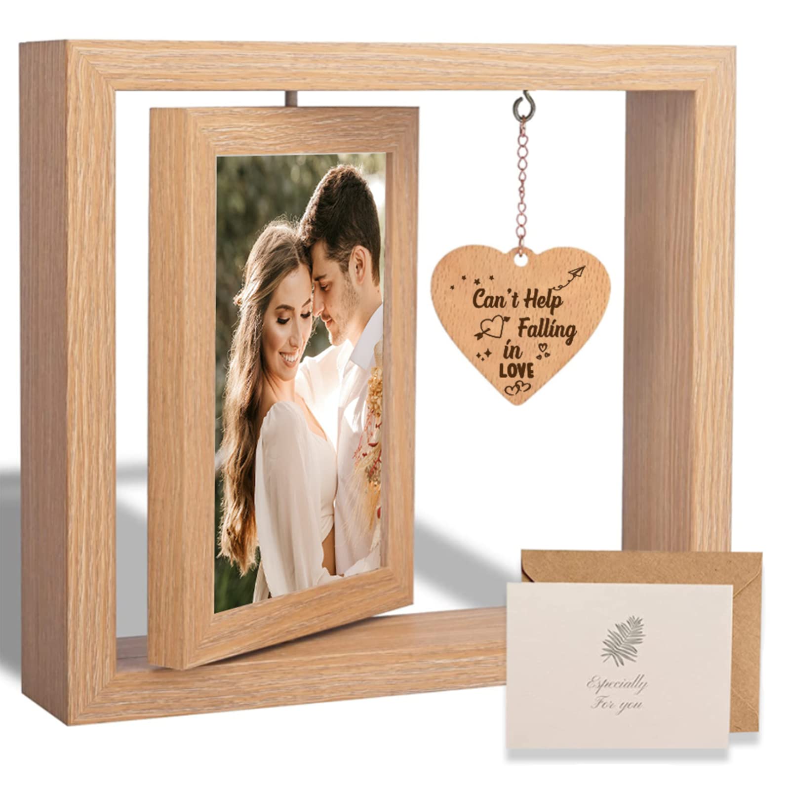 Couple Picture Frames - Anniversary Photo Frame, Engagement Picture Frame Gifts for Couples, Boyfriend, Girlfriend, Husband, Wif
