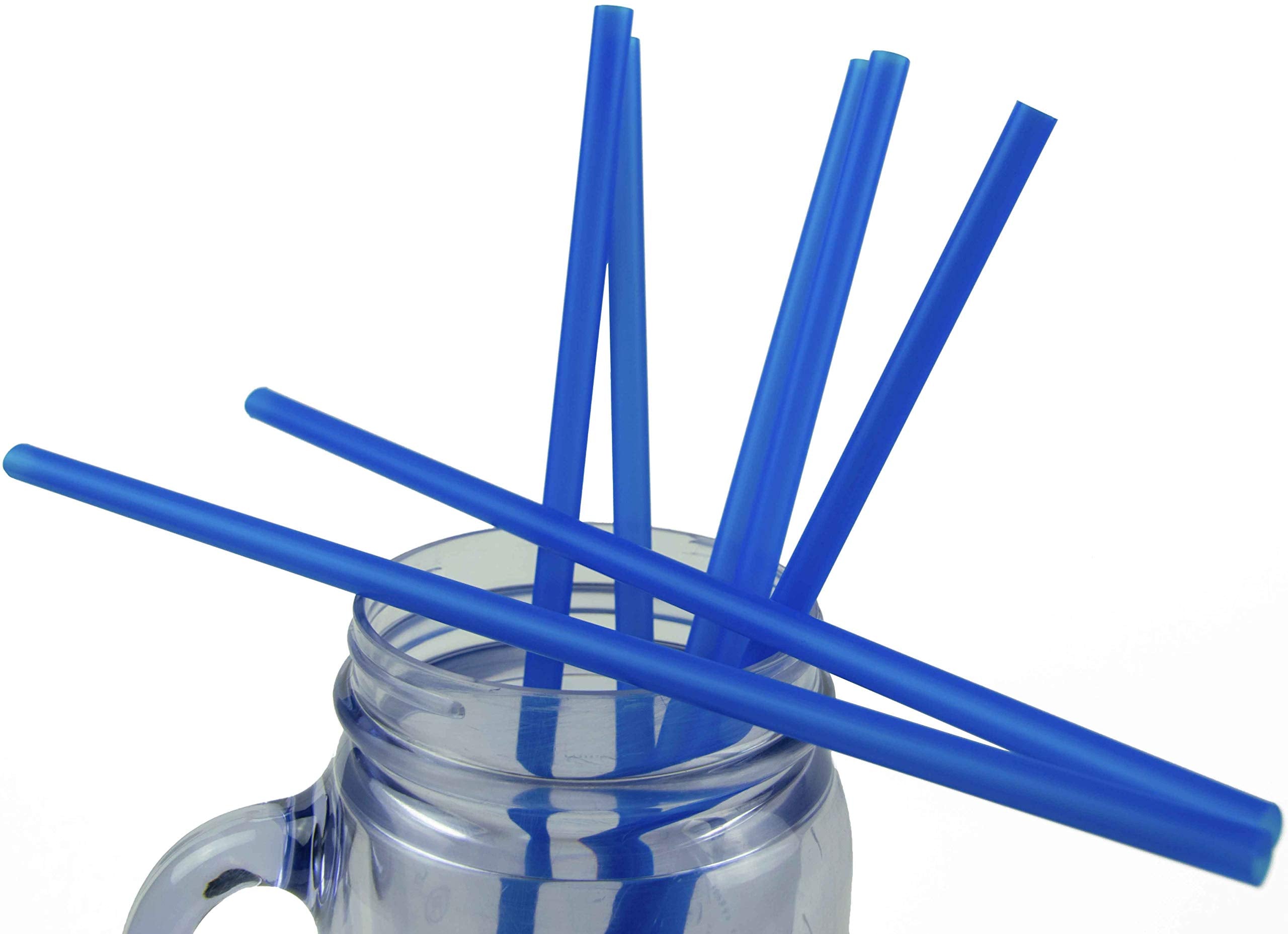 Made In Usa Pack Of 250 Unwrapped Bpa-Free Plastic Drinking Straws (Blue - 10'' X 0.28'')