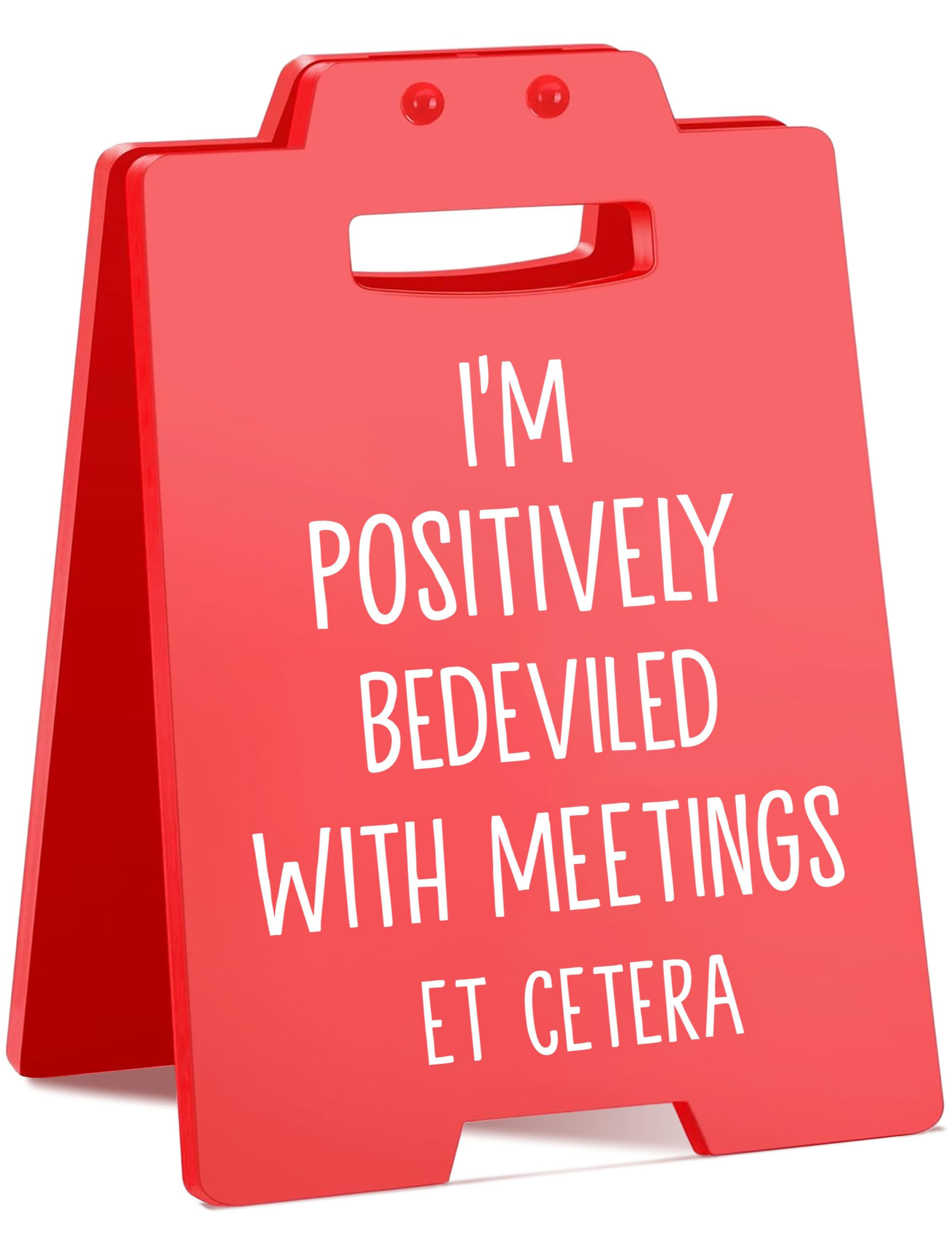Sarcastic Gifts for Coworkers, Teammates,Friends | Positively Bedeviled with Meetings Et Cetera | Cute Office Decor for Work Des