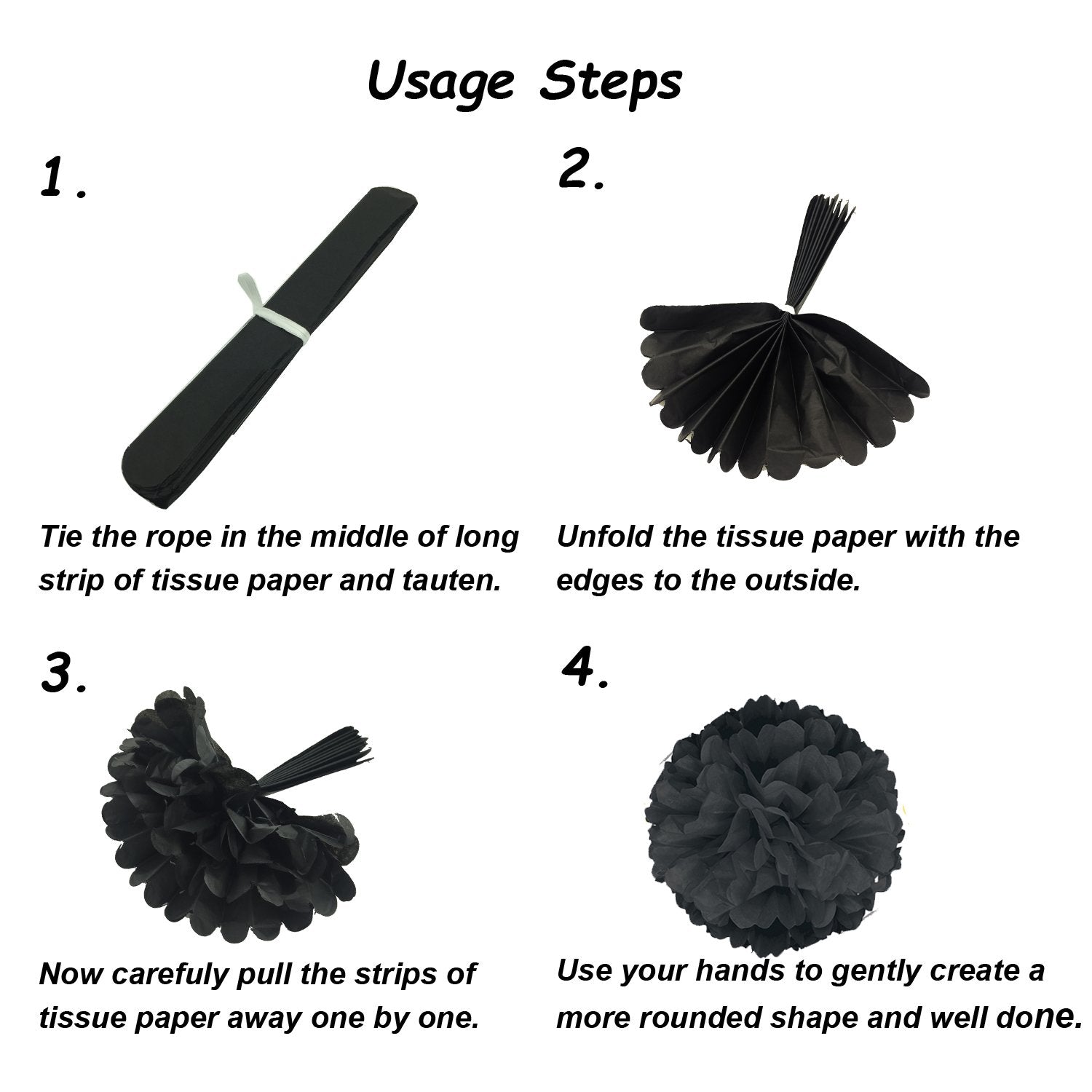 Tissue Paper Pom Poms, Recosis Paper Flower Ball For Birthday Party Wedding Baby Shower Bridal Shower Festival Decorations, 18 P