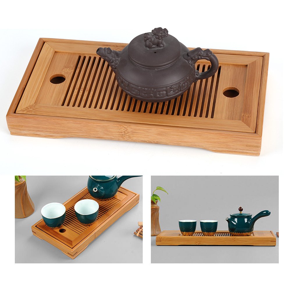Tea Tray Table Box With Water Storage, Chinese Tea Table, 10.63 * 5.51 * 1.18'', Mini Tea Serving Tray Drainage For Tea House Ho