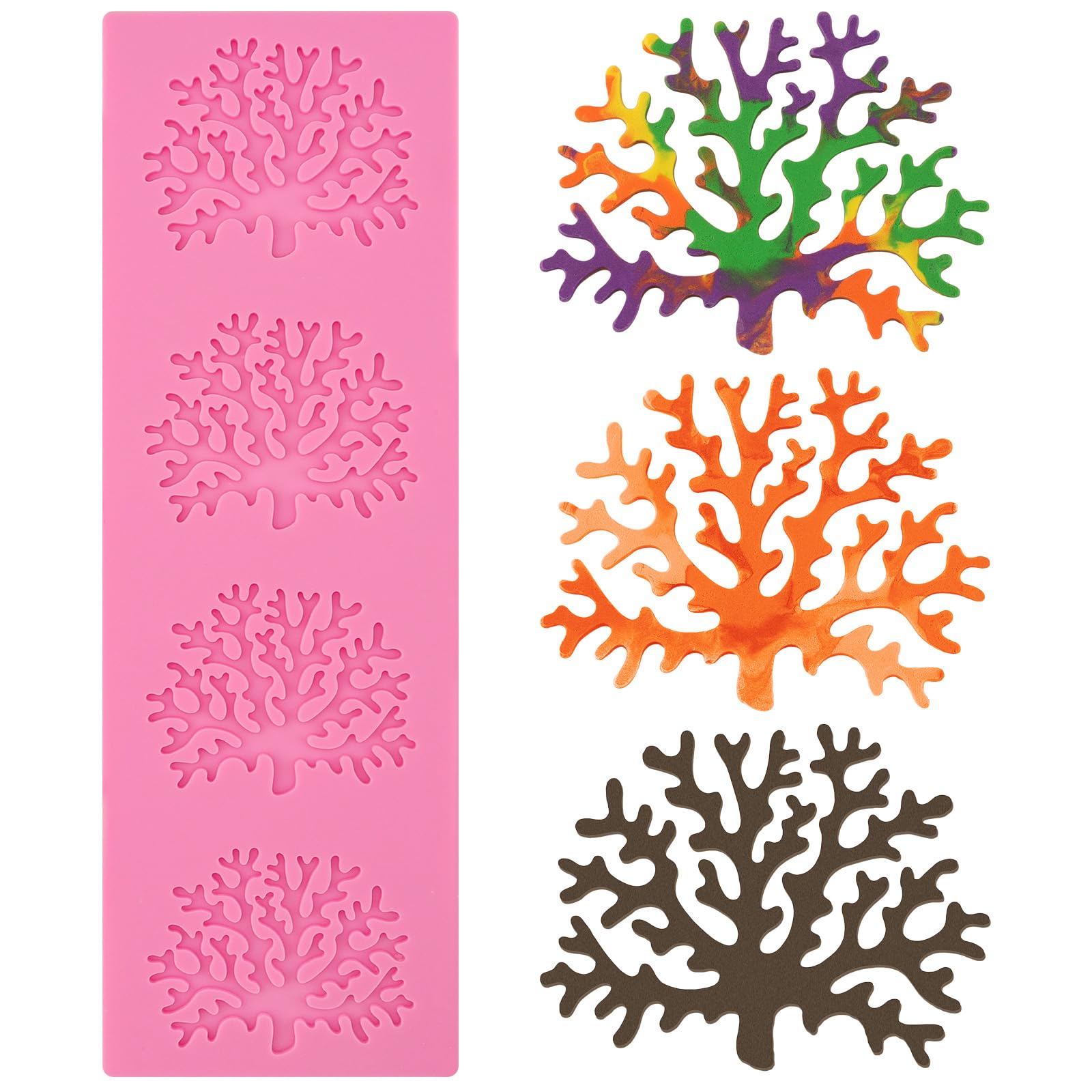 Hollow Silicone Mold 3D Coral Silicone Candy Mold Coral Shaped Lace Mat For Cake Decorating Chocolate Fondant Tuille Paste Polym