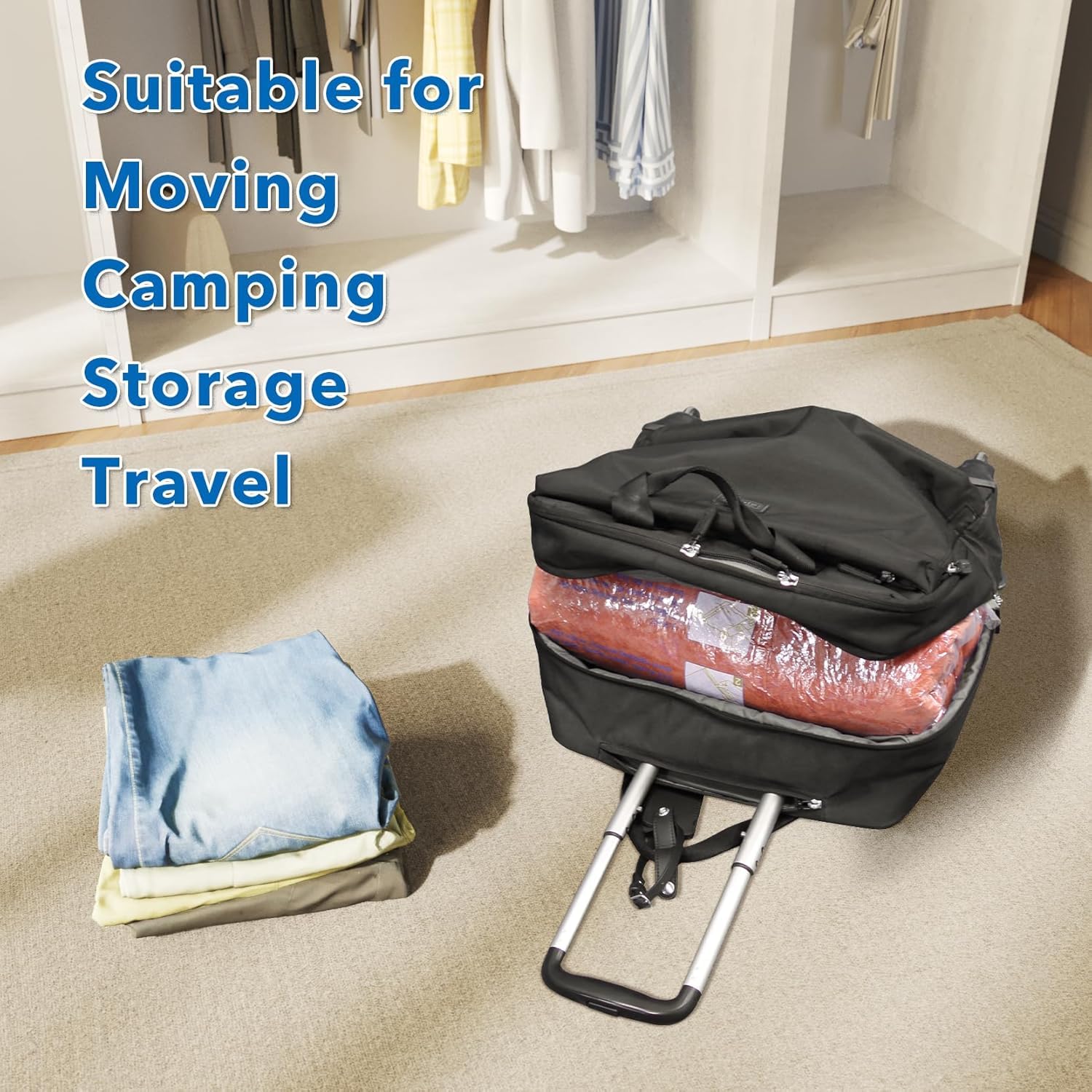 16 Pack Travel Vacuum Bags with Pump,vacuum travel bags with pump (2J/2L/2M2S/4 ROLLER BAGS/4 SMALL ROLLER BAGS), vacuum seal ba