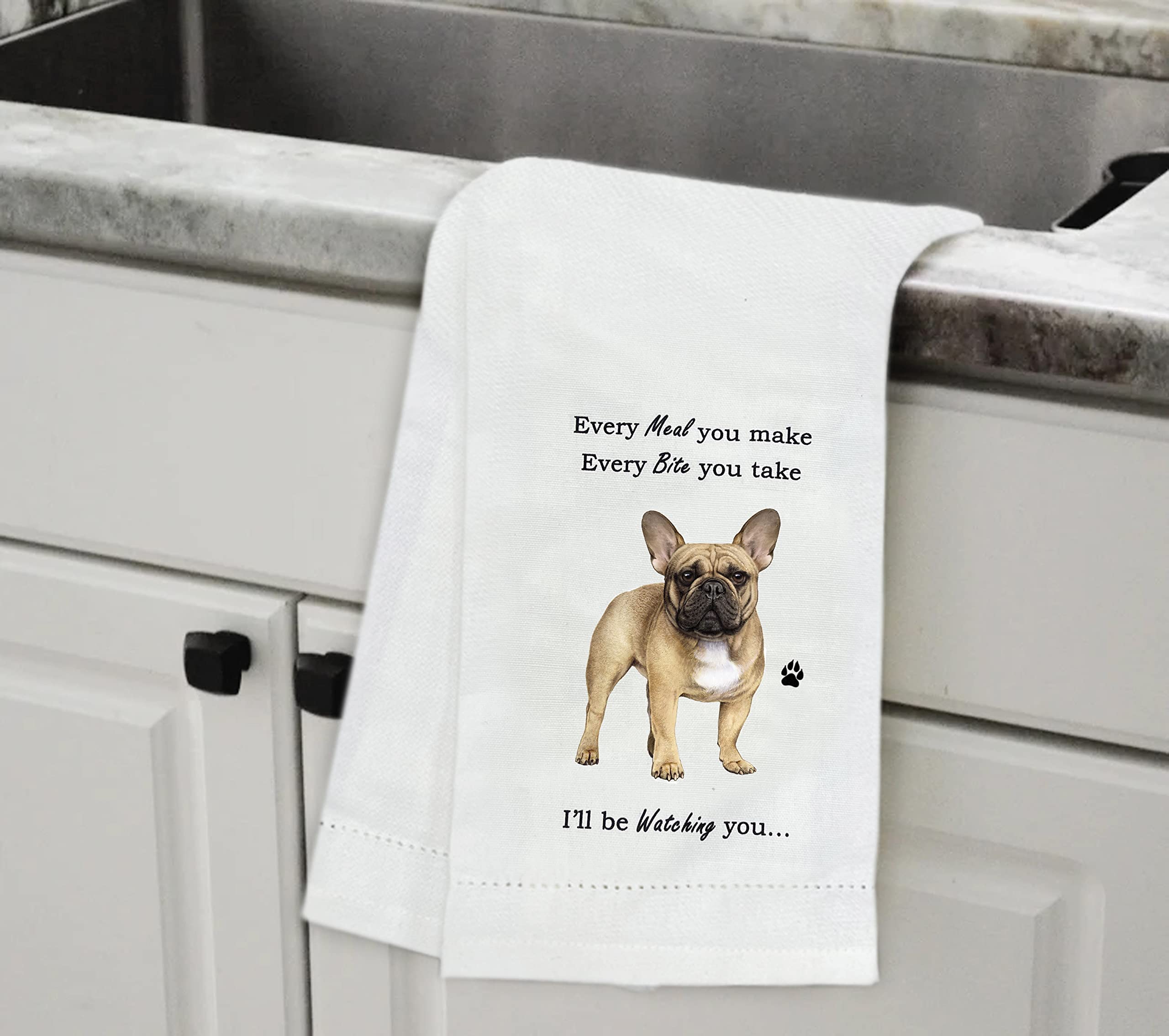 French Bulldog Kitchen Towel - Soft Highly Absorbent - French Bulldog Gifts - Dish Towels For Washing Dishes - Tea Towels - Reus