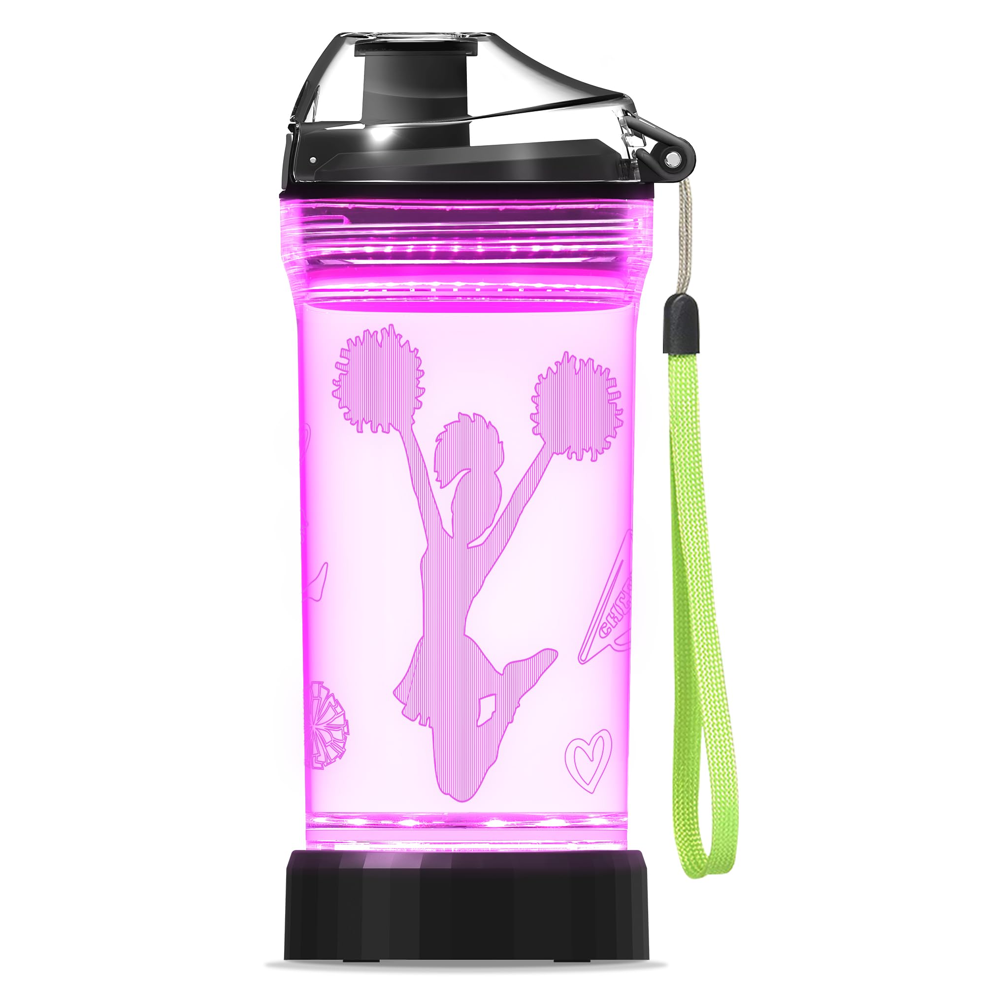 OkiyiD Cheerleaders Gifts for Girls, Light Up Kids Water Bottle,Cheerleaders Accessories Sport Cup with 3D Glowing LED Light  1