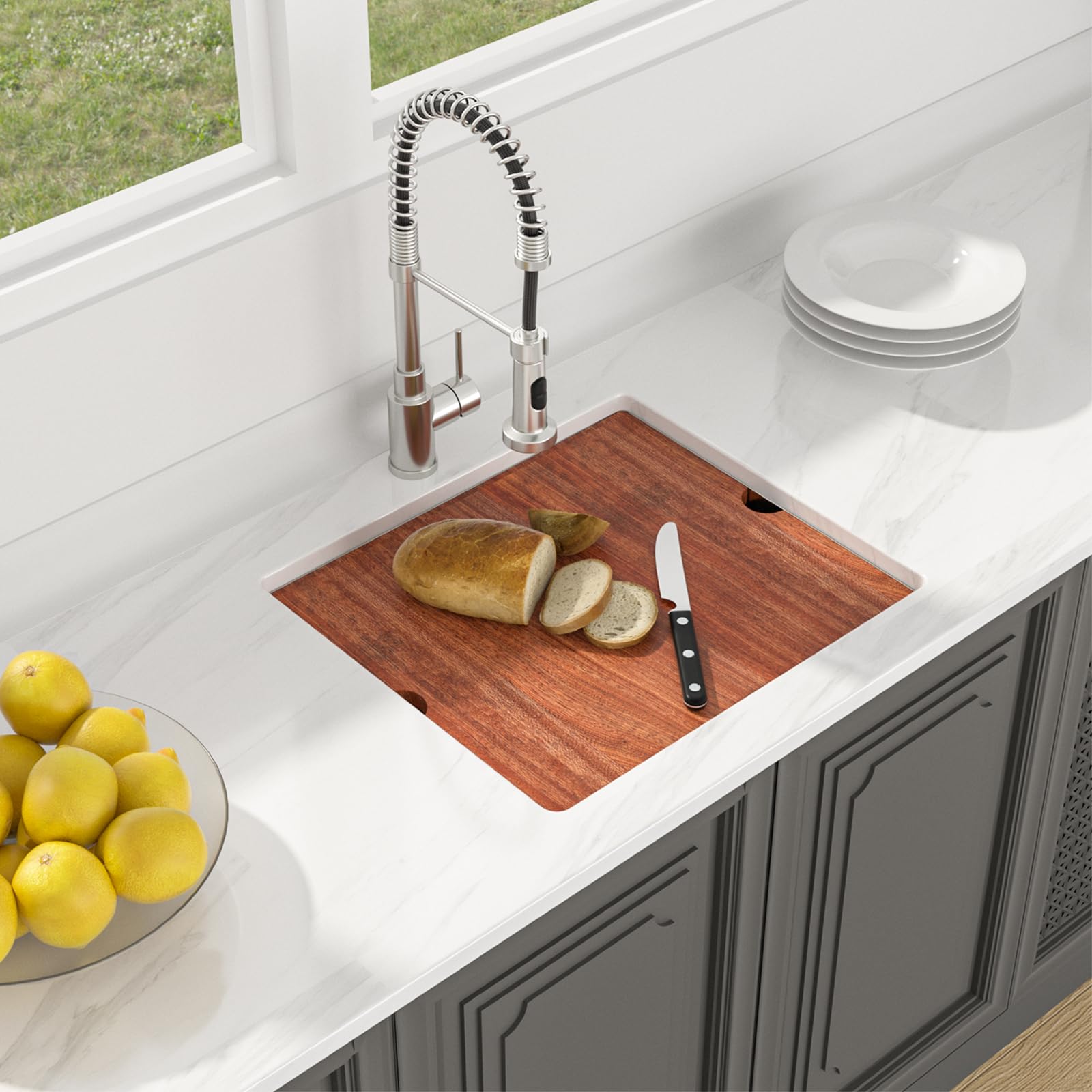 21 Undermount Kitchen Sink - Lordear 21X19 Inch Undermount Bar Sink Stainless Steel 16 Gauge Ledge Workstation Handmade Rv Campe