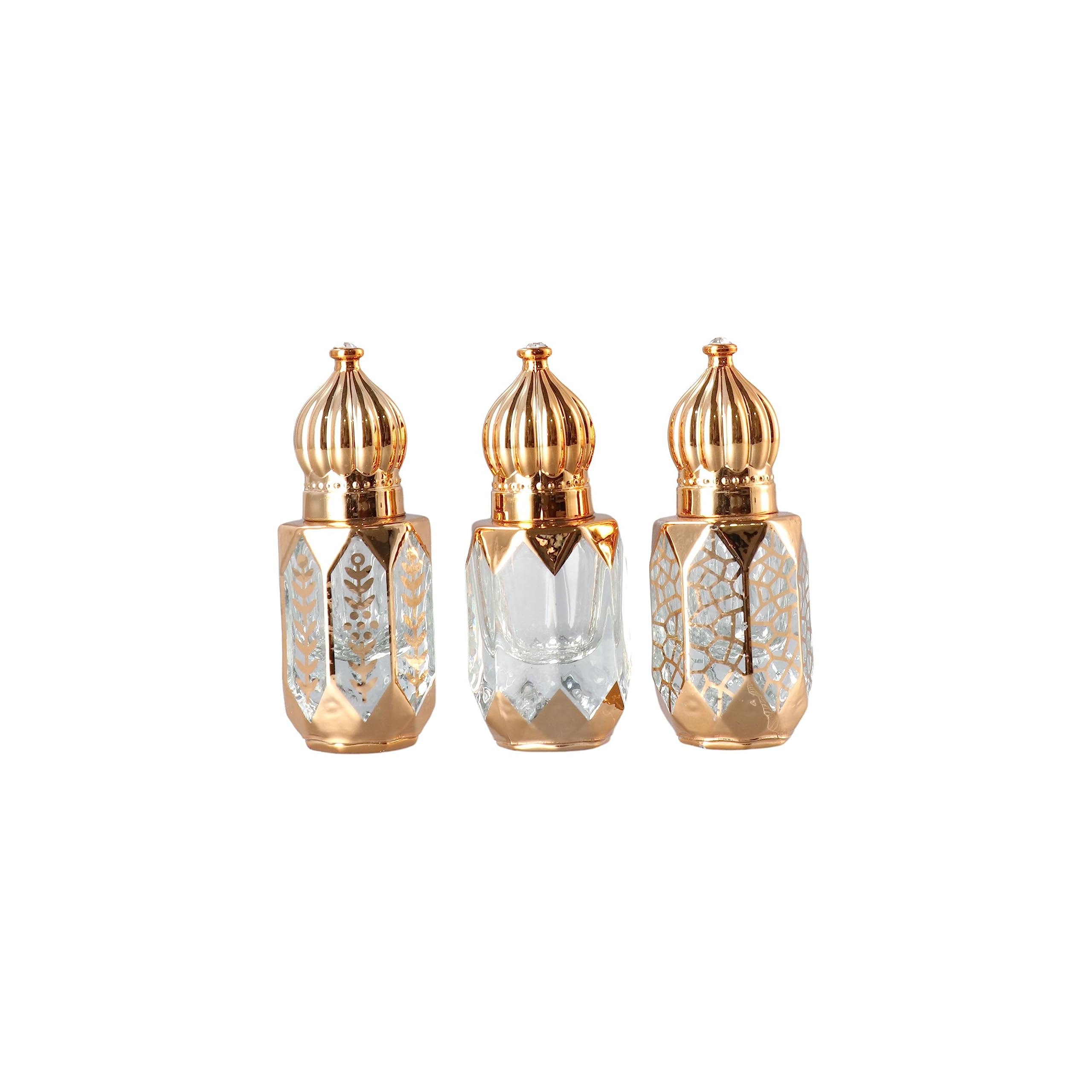Leadigol Golden Refillable Perfume Bottles Rollon Essential Oil Bottle Empty Cosmetics Sample Test Container,6ml