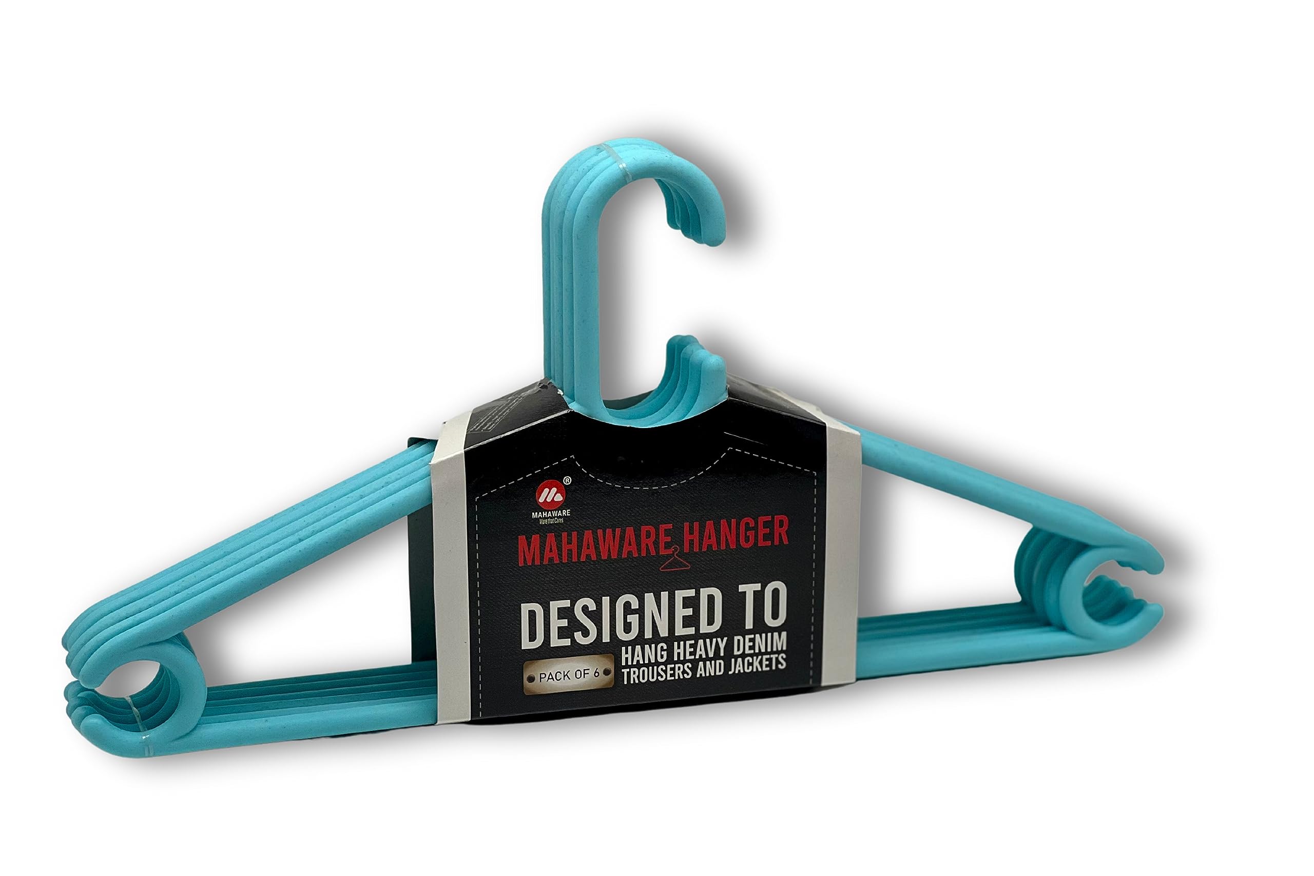 Mahaware Sturdy Polypropylene Hanger, Pack of 6, Mint Granite Green l Cloth Hanger l Dress Hangers l Hanger for Clothes Hanging