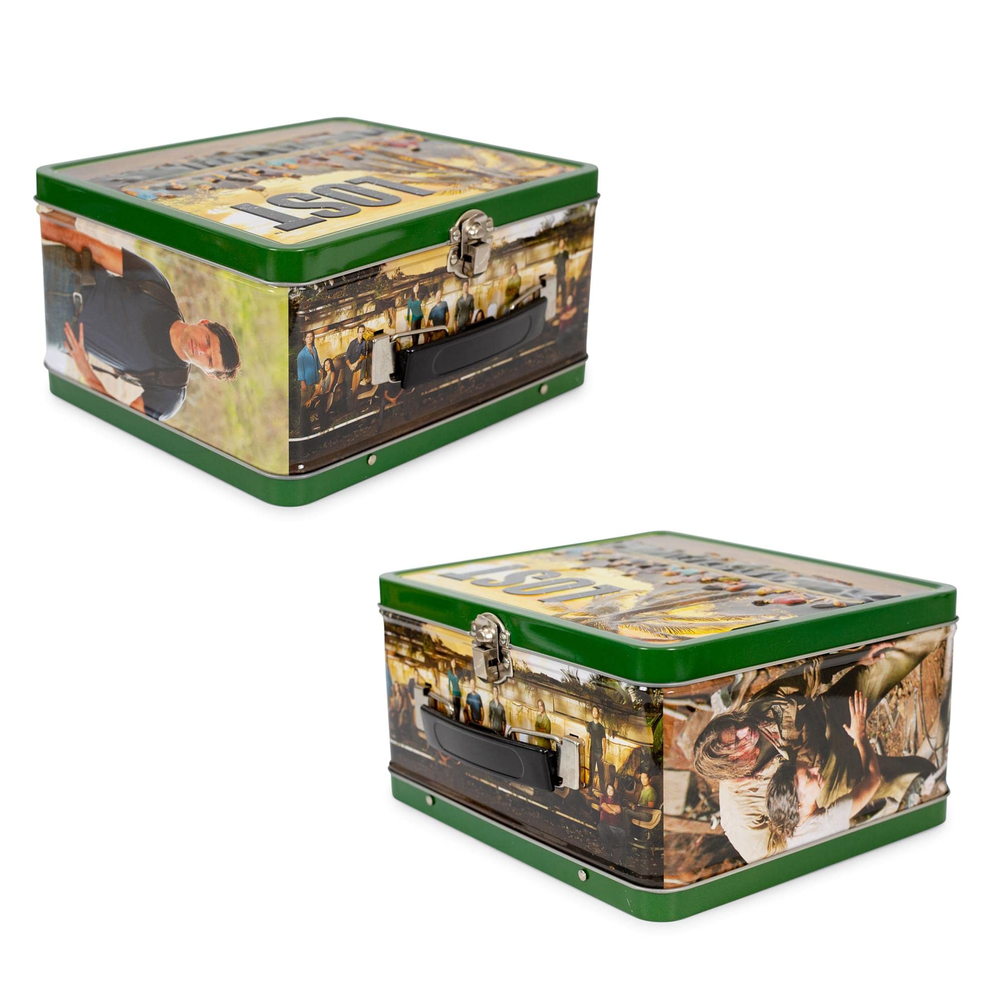 Lost Cast Metal Tin Lunch Box Tote | 8 X 7 X 4 Inches