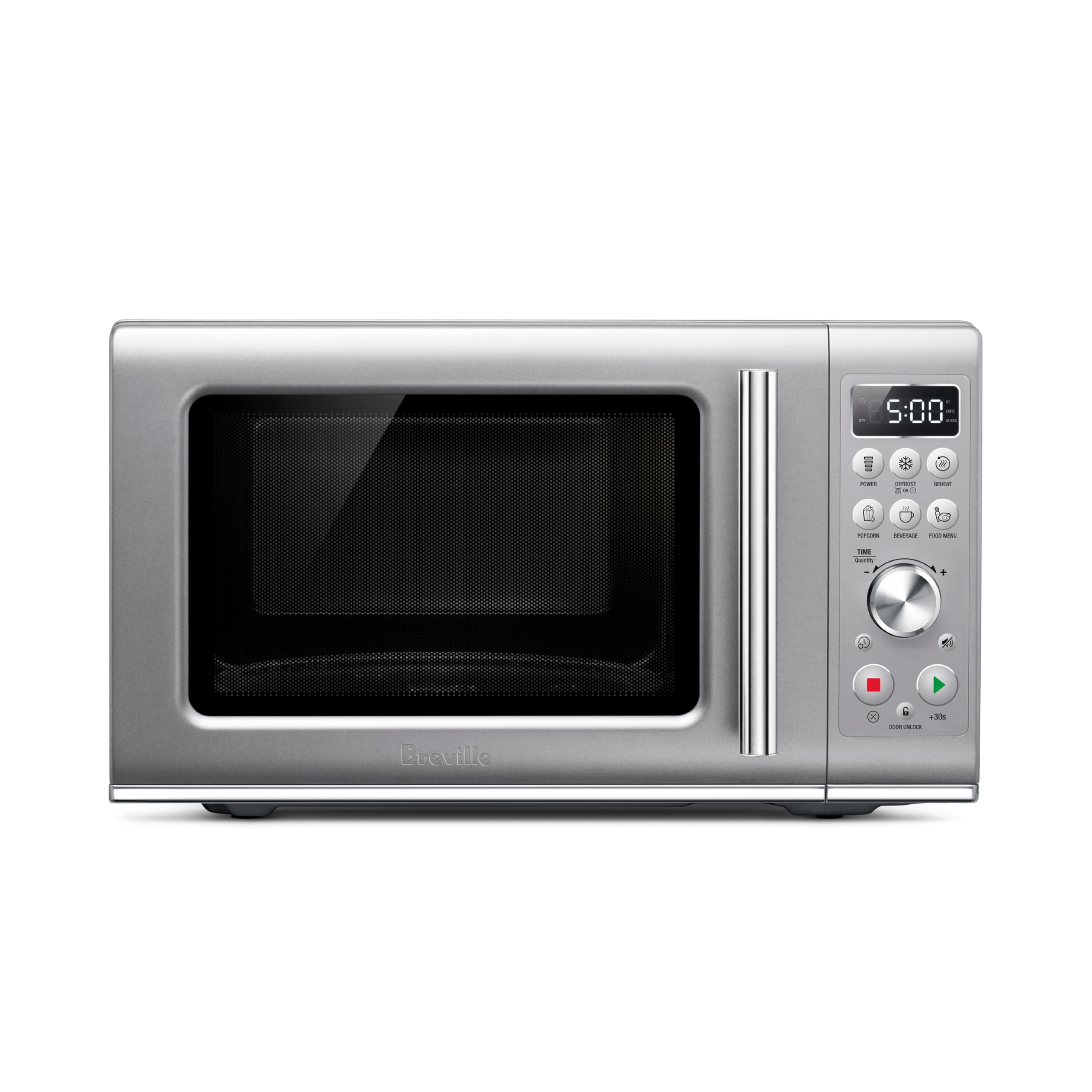 Breville Compact Wave Soft Close Microwave Bmo650Sil, Silver