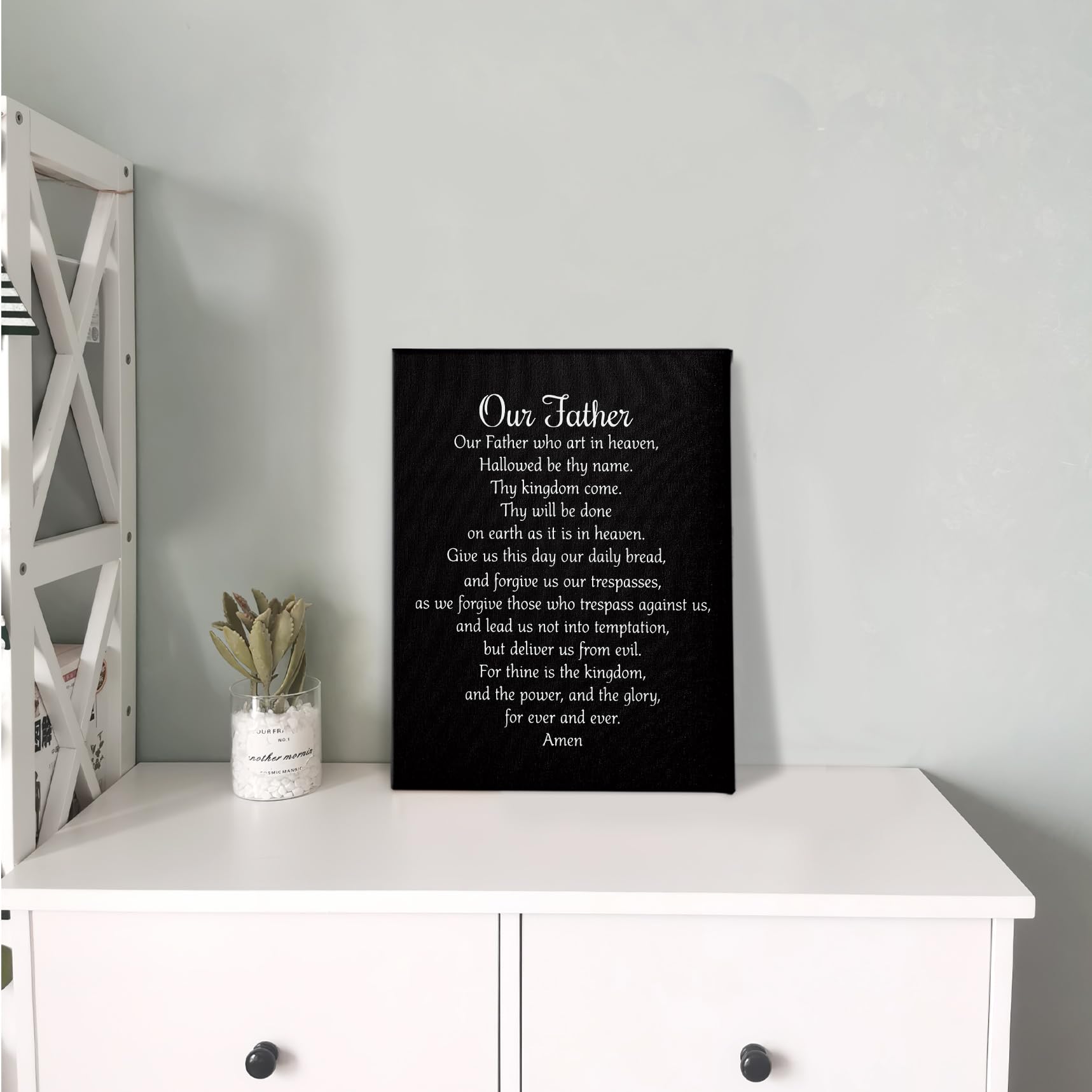 Phamte Our Father Prayer Wall Art, Christian The LordS Prayer Wall Decor, Inspirational Quotes Bible Verse Scripture Print Fram