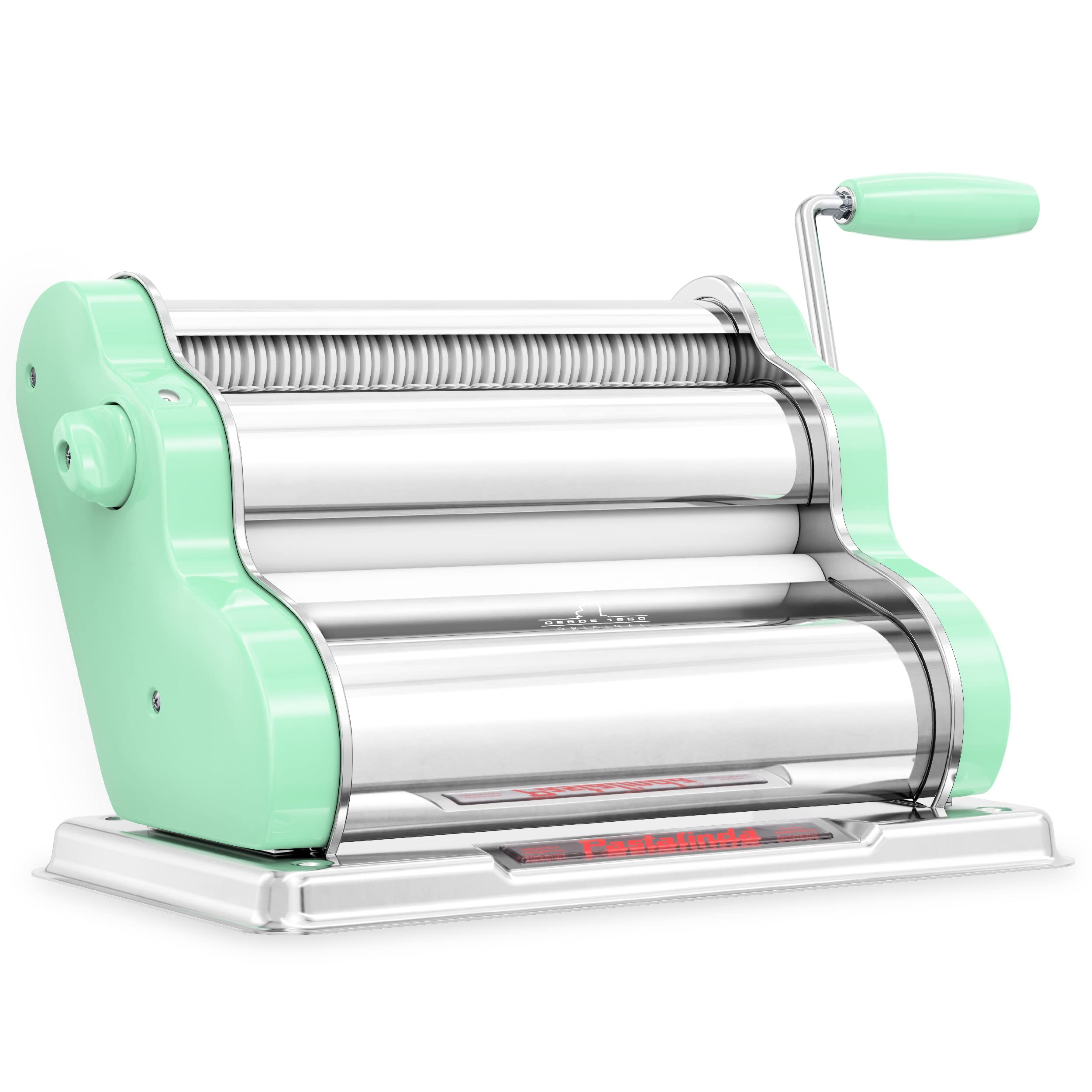 Pastalinda Classic 260 Pasta Maker Machine, 26 Cm Wide Rollers, 9 Thickness Positions, 2 Cutting Positions, Stainless Steel. Inc