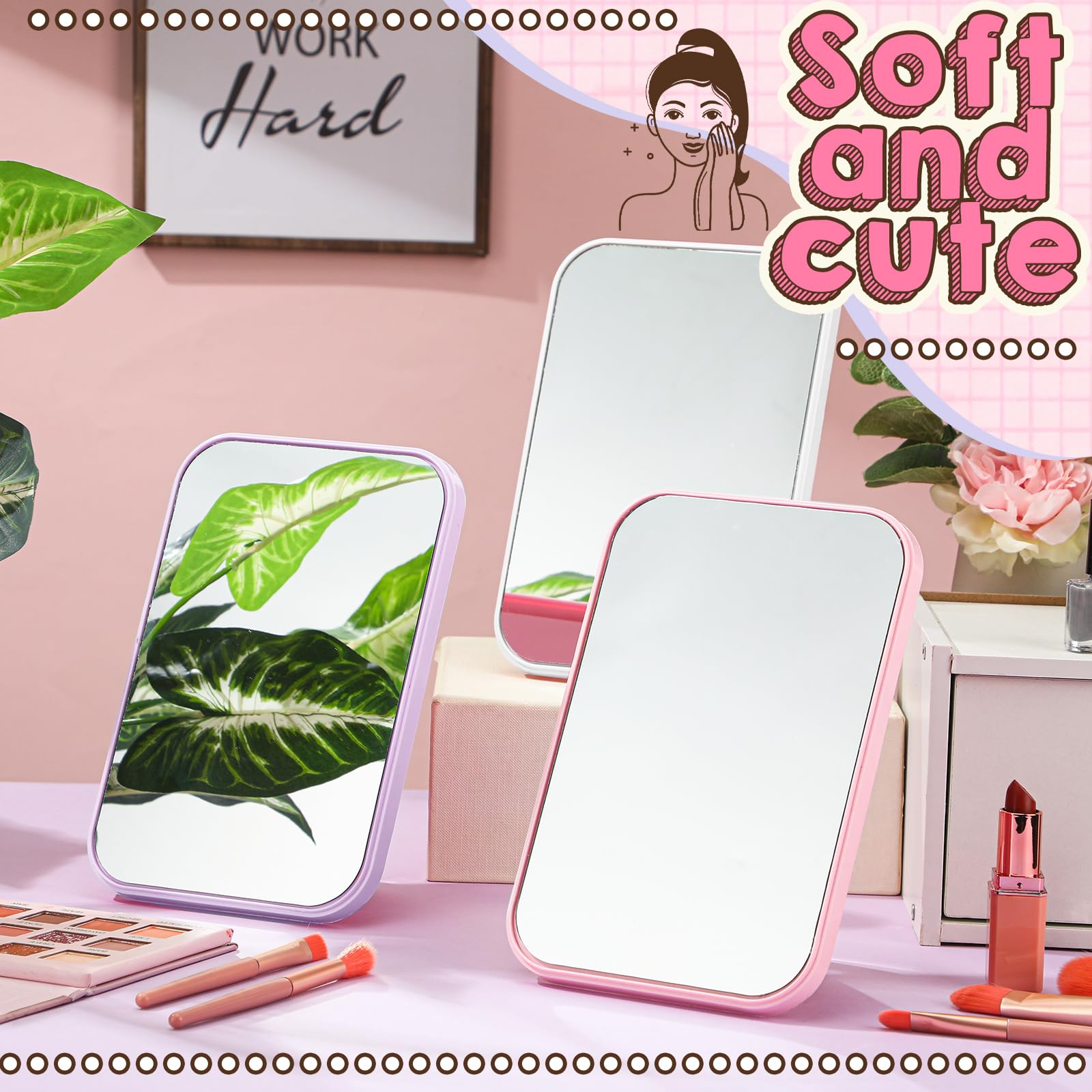 Doublefill 6 Pcs Spa Party Mirror Spa Party Supplies Sleepover Accessory Favors Makeup Mirror For Sleepover Slumber Birthday Fav