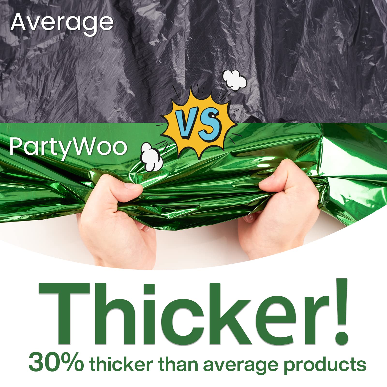 Partywoo Green Foil Tablecloth, 3 Pack 54 X 108 Inch Rectangle Tablecloth, Foil Tablecloth For 6 To 8 Foot Table, Metallic Table
