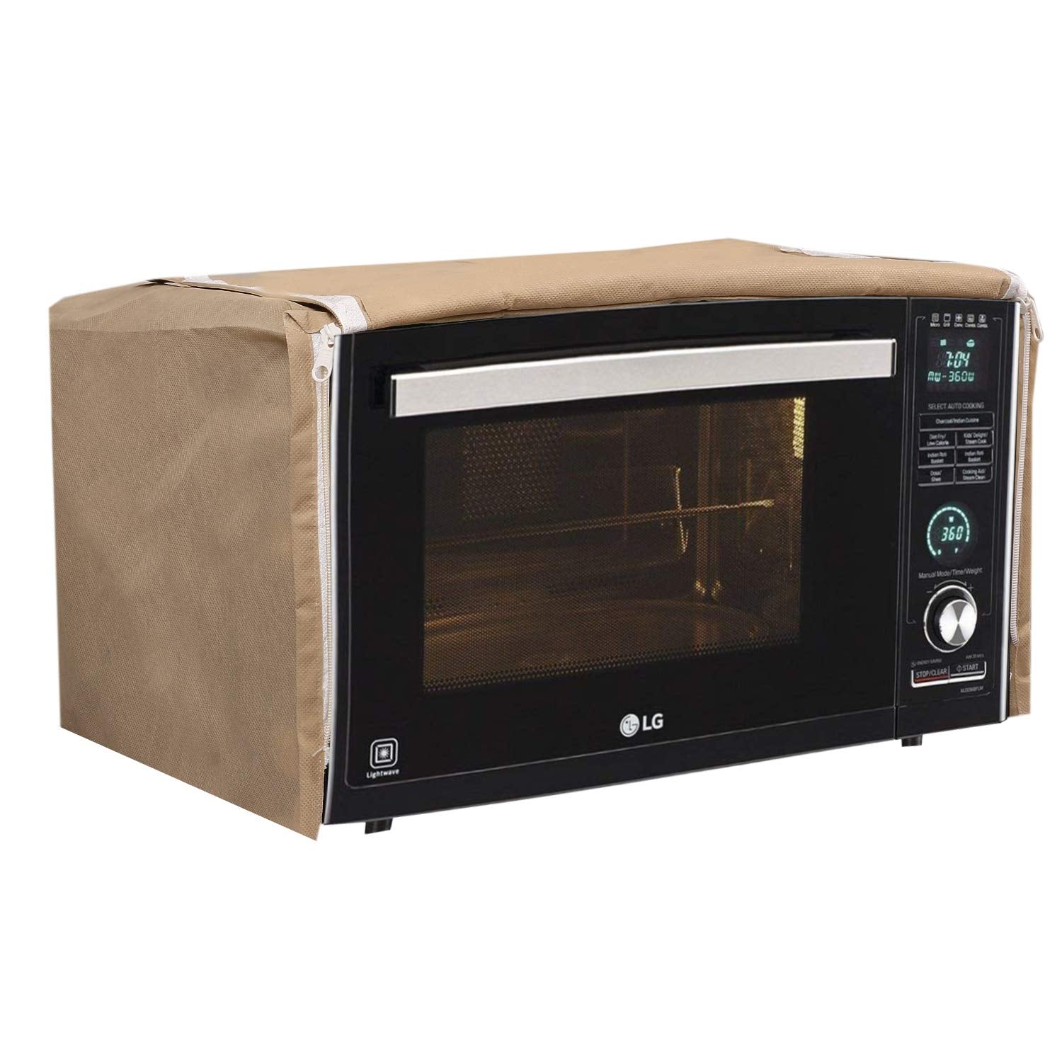 Kuber Industries Cotton 1 Piece Microwave Oven Cover 20 Ltr (Gold) -Ctktc5715