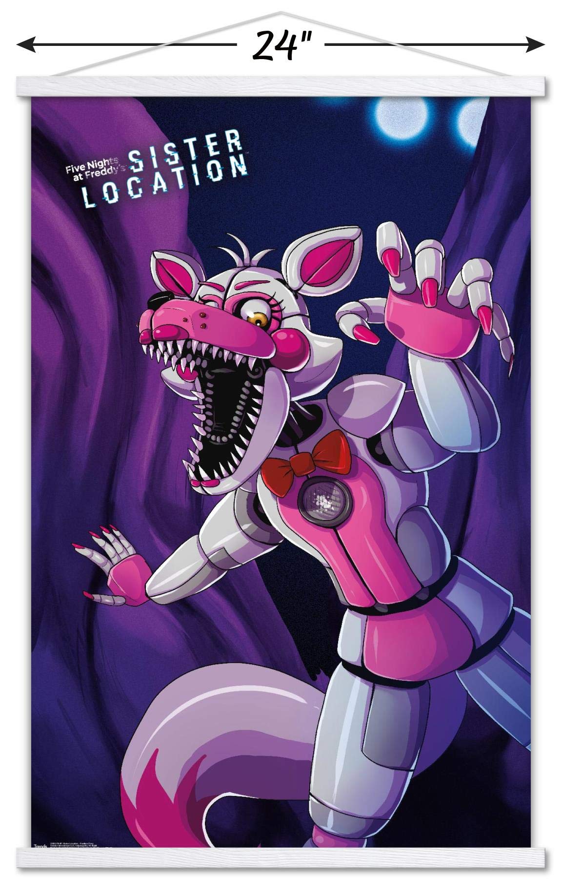 Trends International Five Nights At Freddy'S: Sister Location - Funtime Foxy Wall Poster, 22.375'' X 34'', Print And White Hange