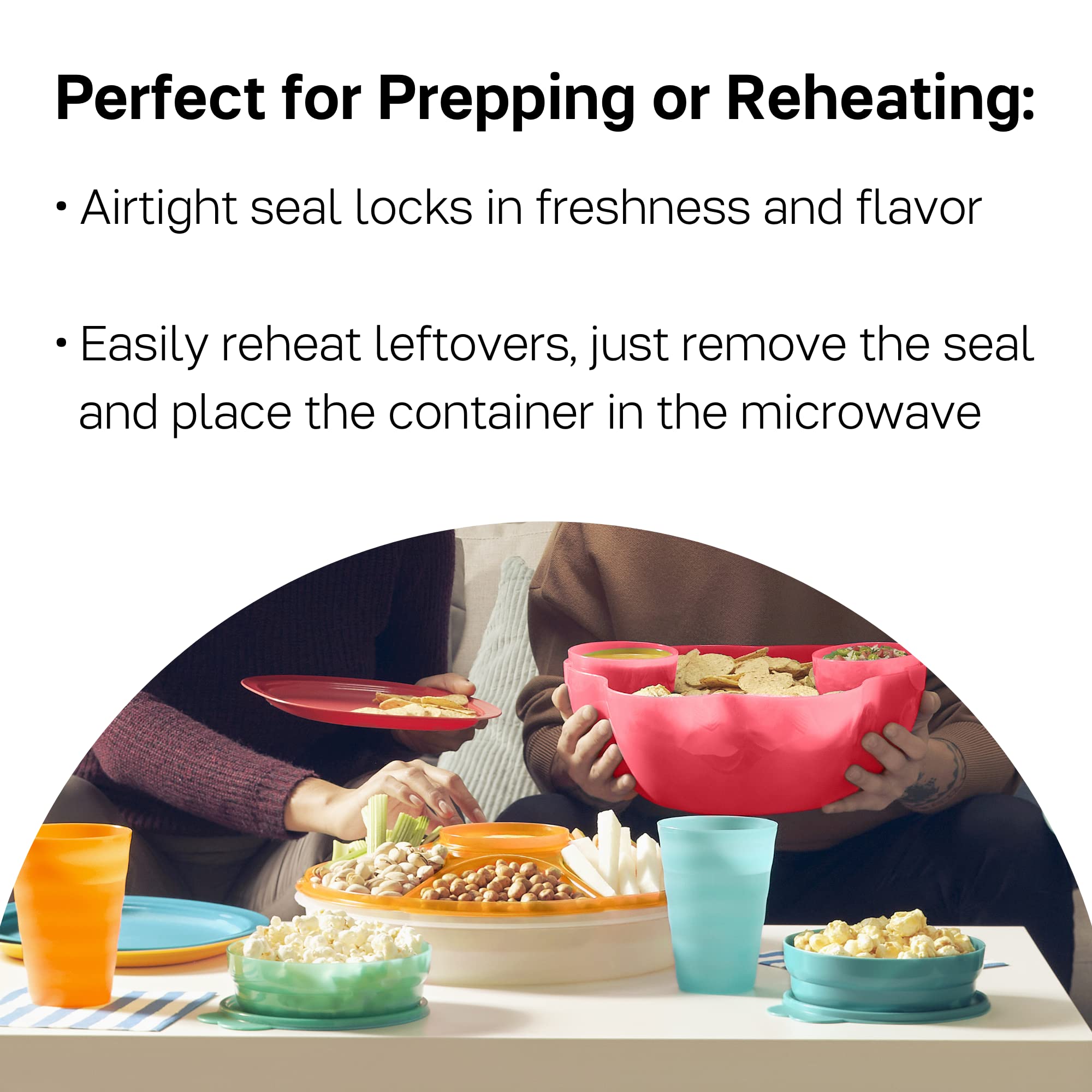 Tupperware Brand Microwave Reheatable Cereal Bowls (500Ml/2 Cup) + Lids - Dishwasher Safe & Bpa Free - Airtight, Leak-Proof Food