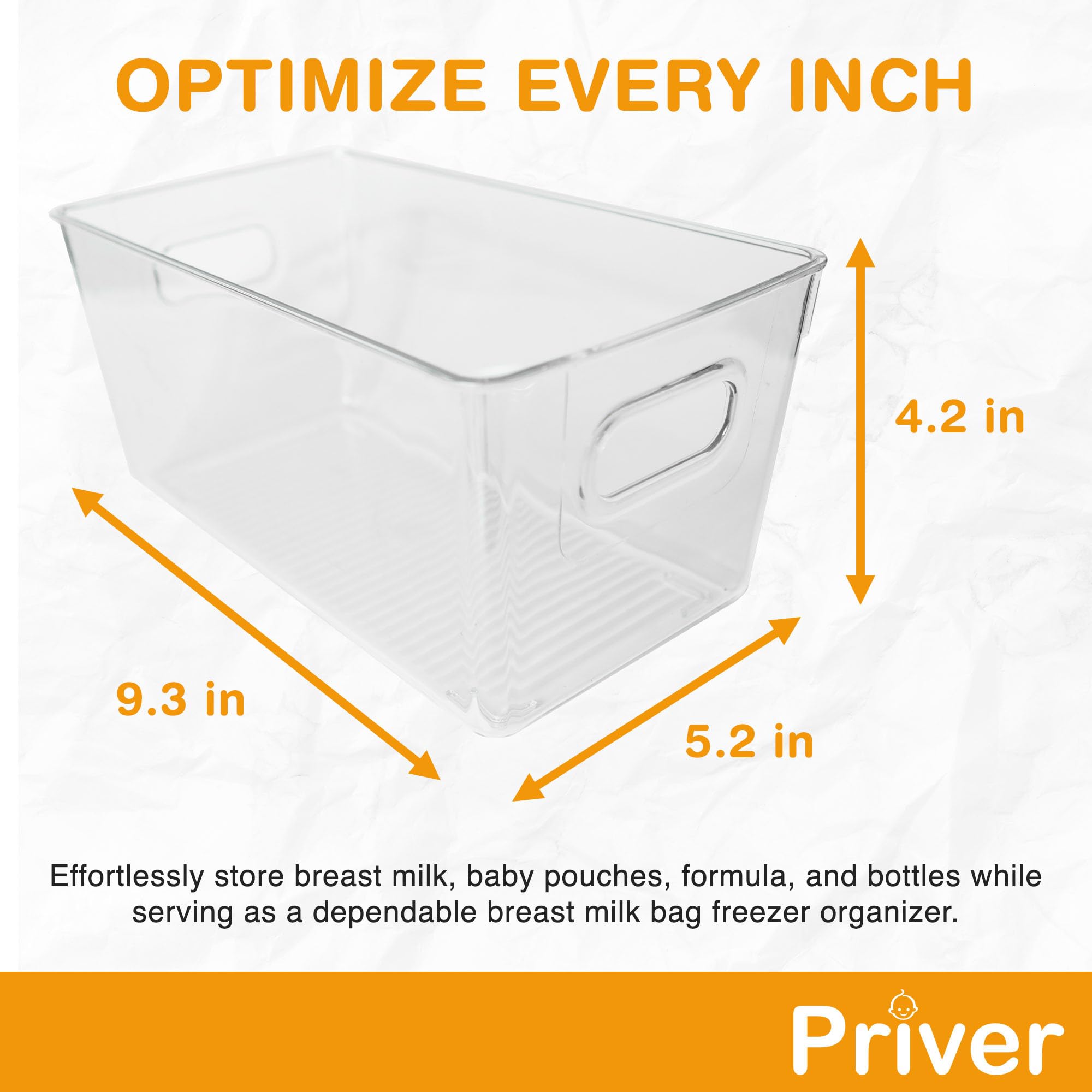 Priver - Breast Milk Freezer Storage Containers, 4 Pack - Breastfeeding Essential In Organization And Storage For Milk & Baby Bo