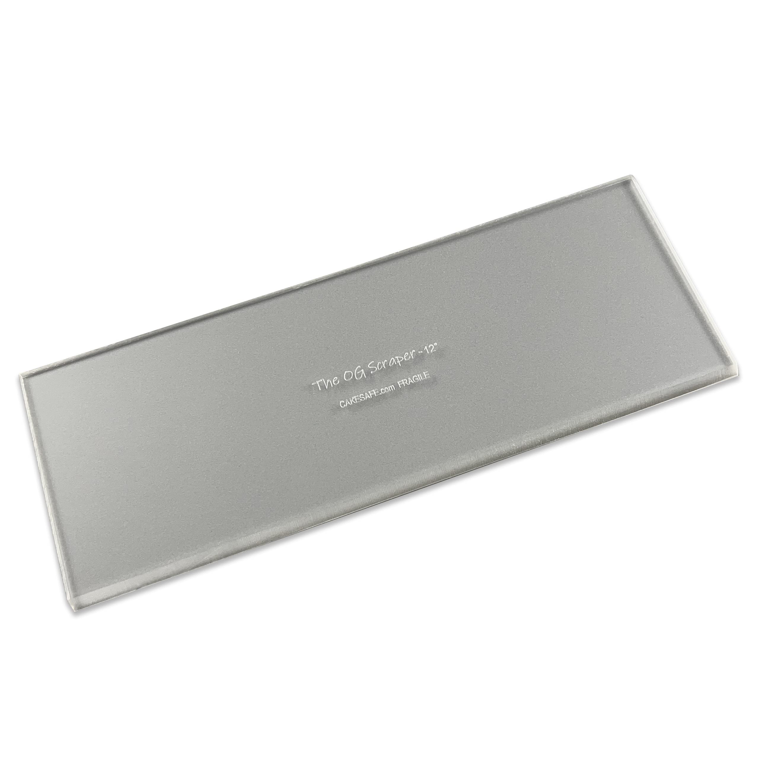 Cakesafe 12 Inch Og Scraper-Clear Acrylic Cake, Icing, And Butter Cream Smoother With Beveled Edge