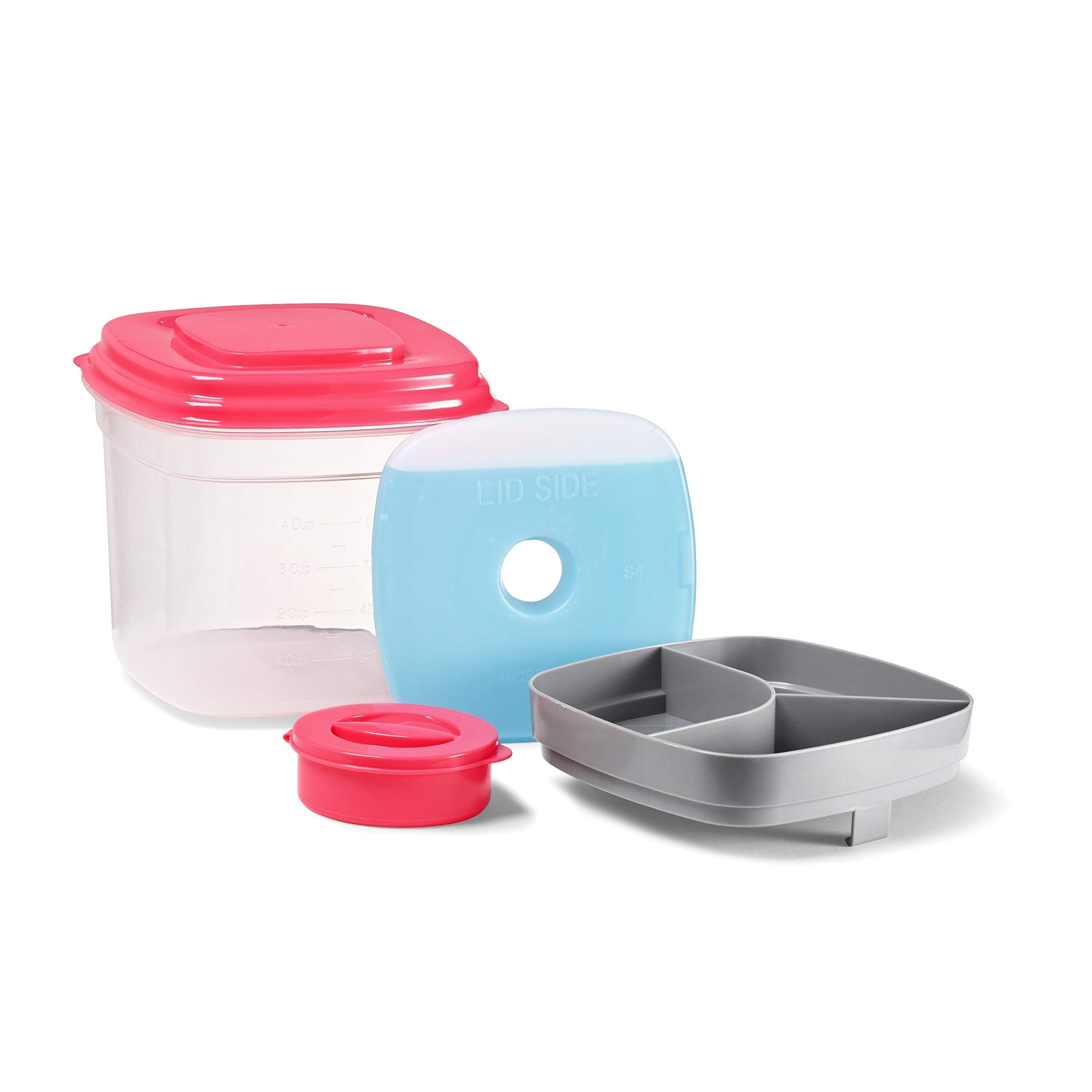 Fit & Fresh Salad Container For Lunch, Salad Lunch Container For Adults, Salad Bowl Kit With Compartments For Salad Dressing & T