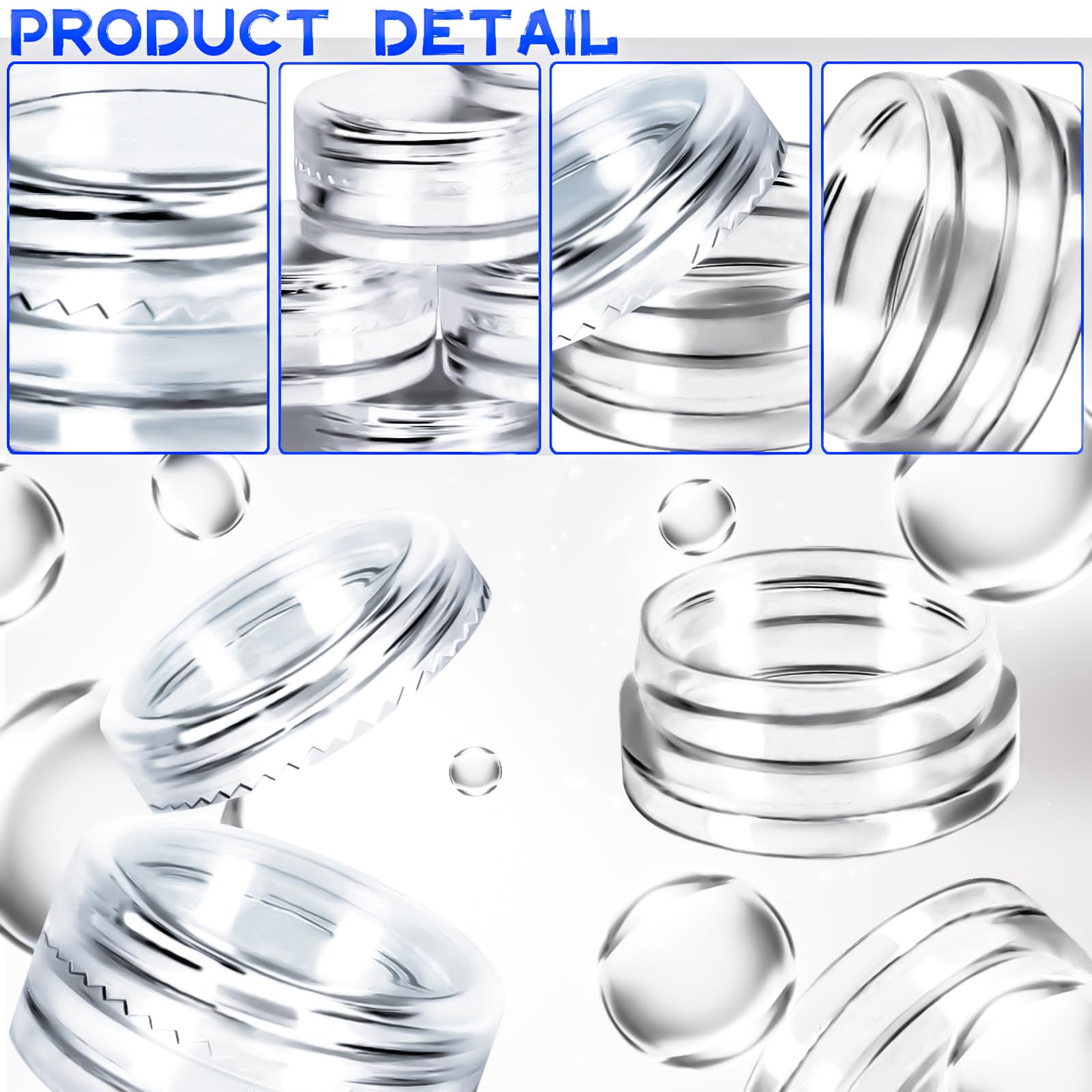 Motbach 100 Pcs 3G Empty Plastic Containers With Lids,Tiny Makeup Sample Containers Small Pot Jars Clear Round Cosmetic Jars Wit
