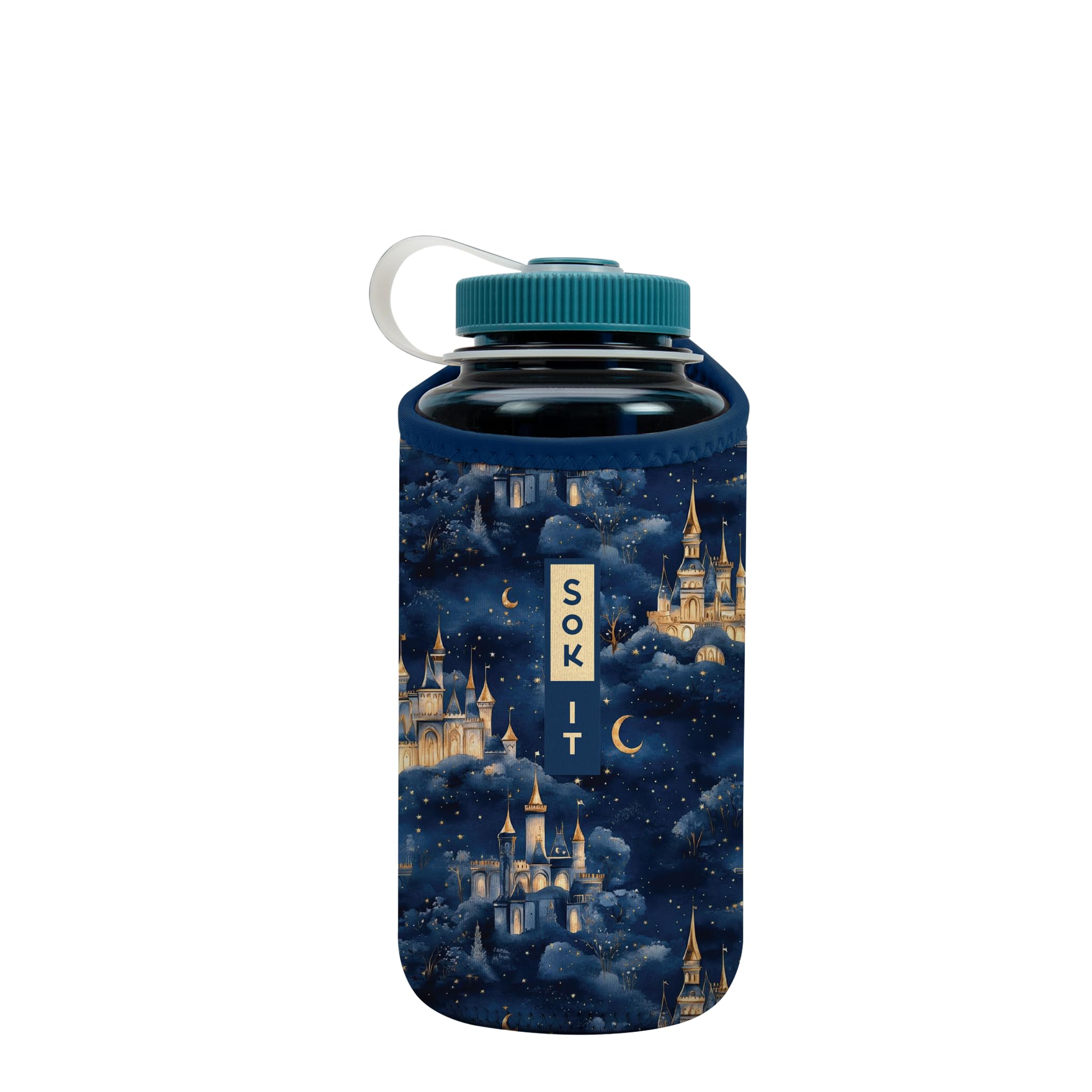 Sok It BotlSok Water Bottle Sleeve Insulated Neoprene Cover (Castle in the Sky, Fits 32oz Nalgene)