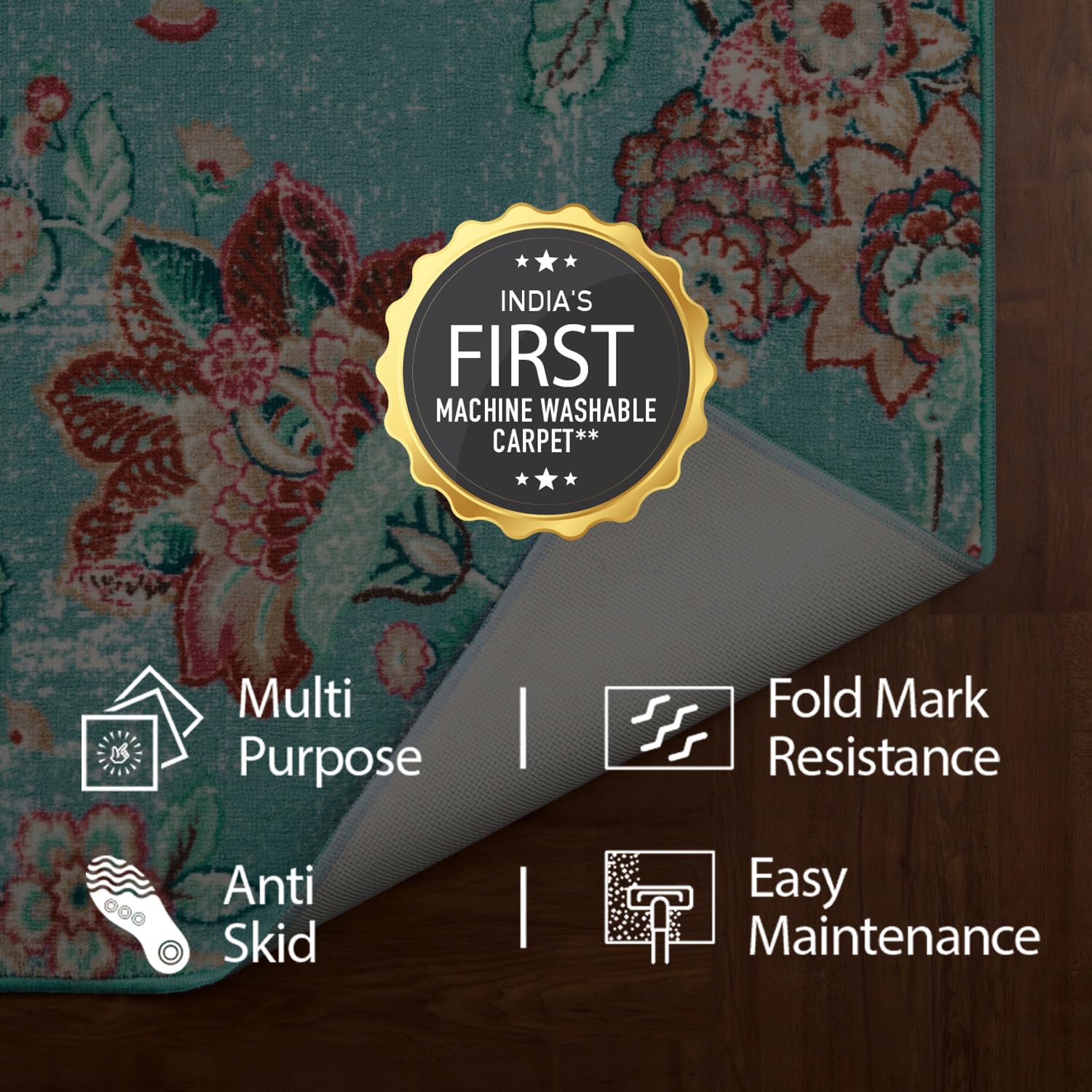 Welspun Wonder-Full Polyster Carpet-Light Blue