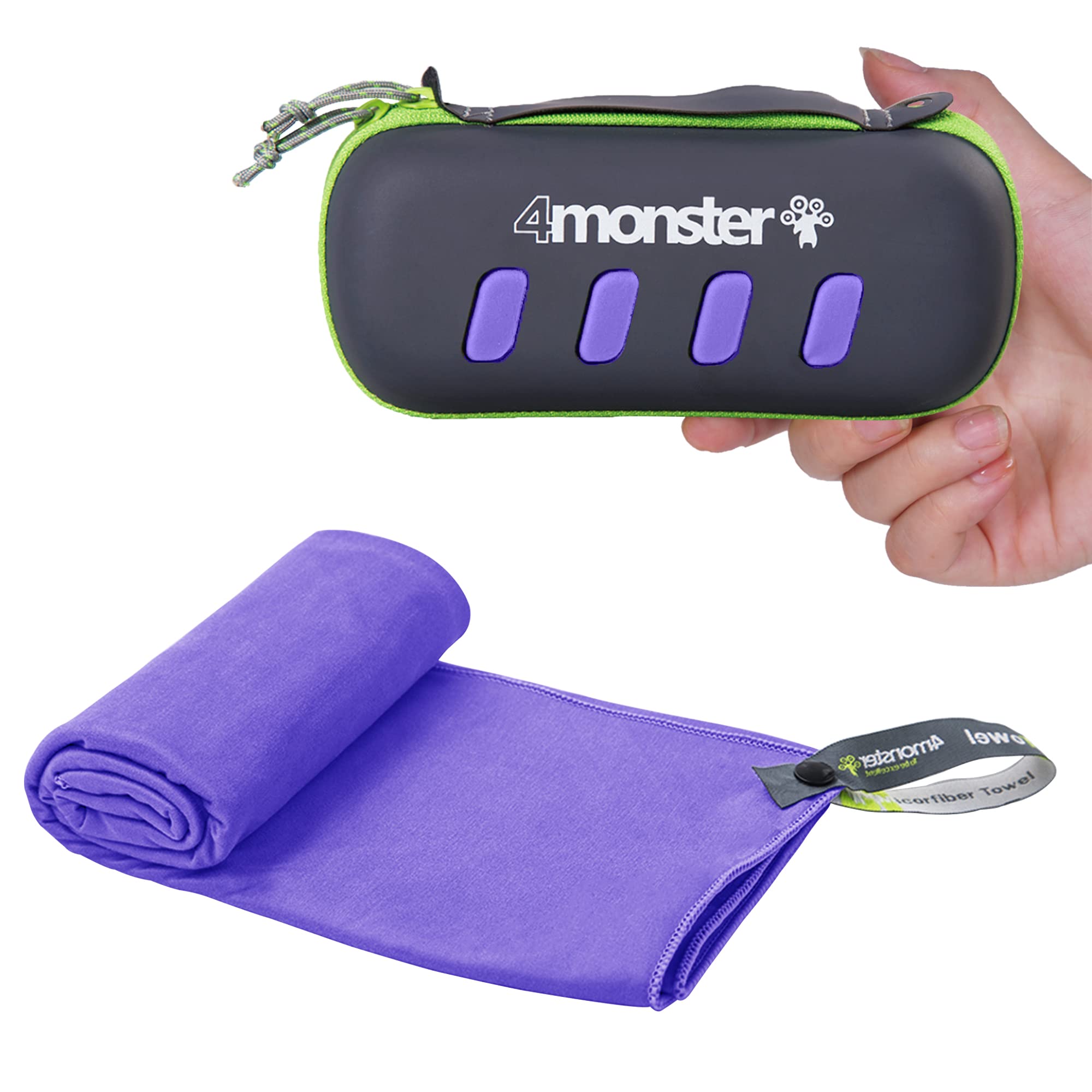 4Monster Microfiber Towel, Travel Towel, Camping Towel,Small Size 15.7            31.5', Fast Drying, Soft Light Weight,Suitable