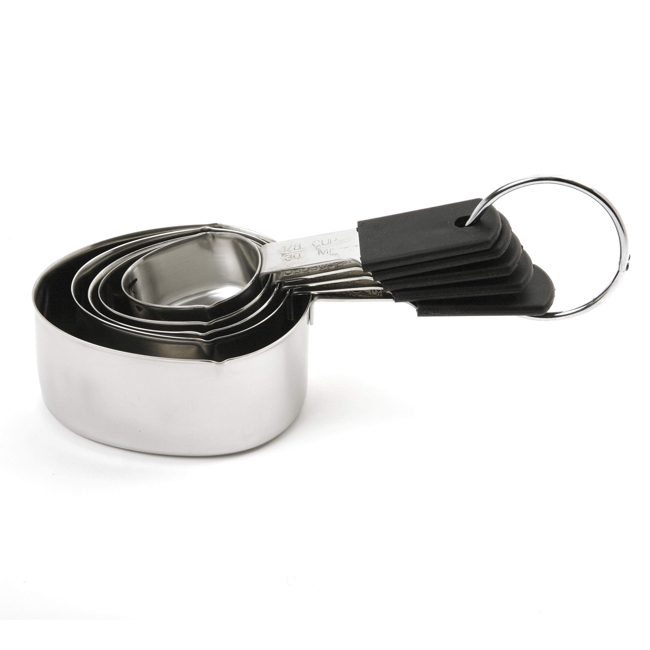 Norpro Grip-Ez Stainless Steel Measuring Cups, 5-Piece, Silver