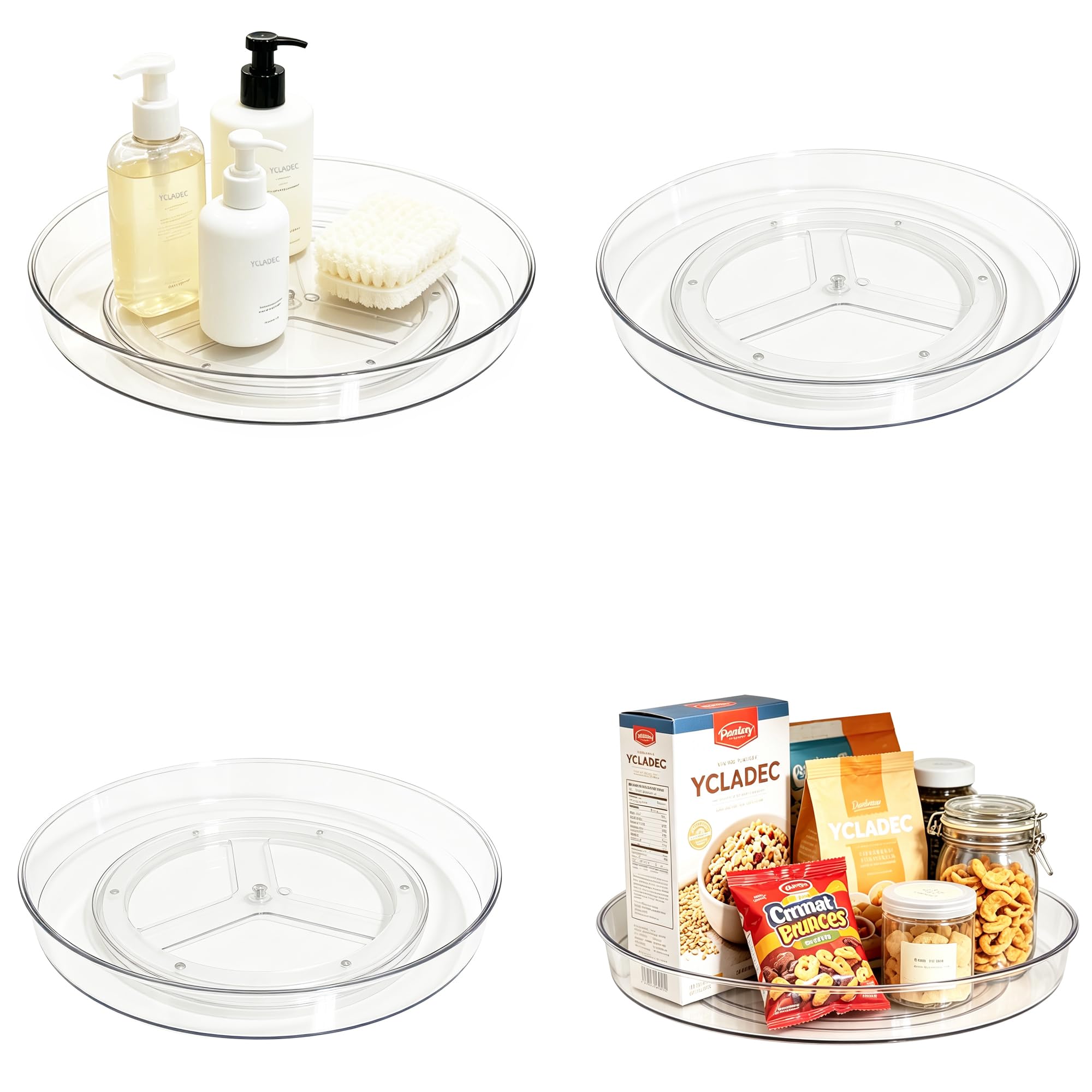 YCLADEC 4 Pack Lazy Susan 10.6 Turntable Organizer Pantry Cabinet