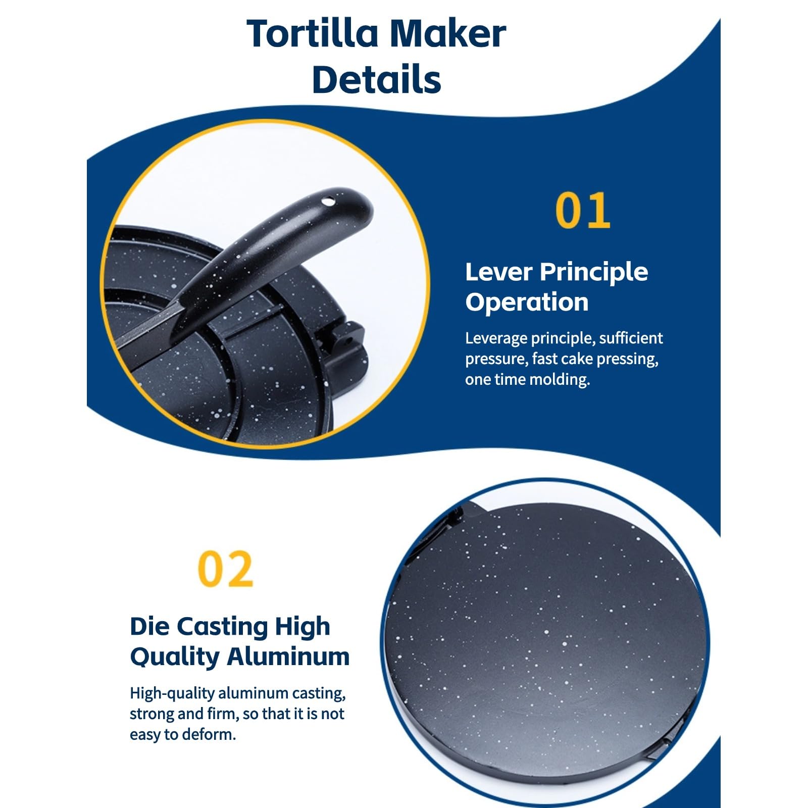 Tortilla Press, Aluminum Tortilla Maker, Multifunctional Flour Tortilla Press, Roti Maker, Taco Maker, Labor Saving Taco Press,