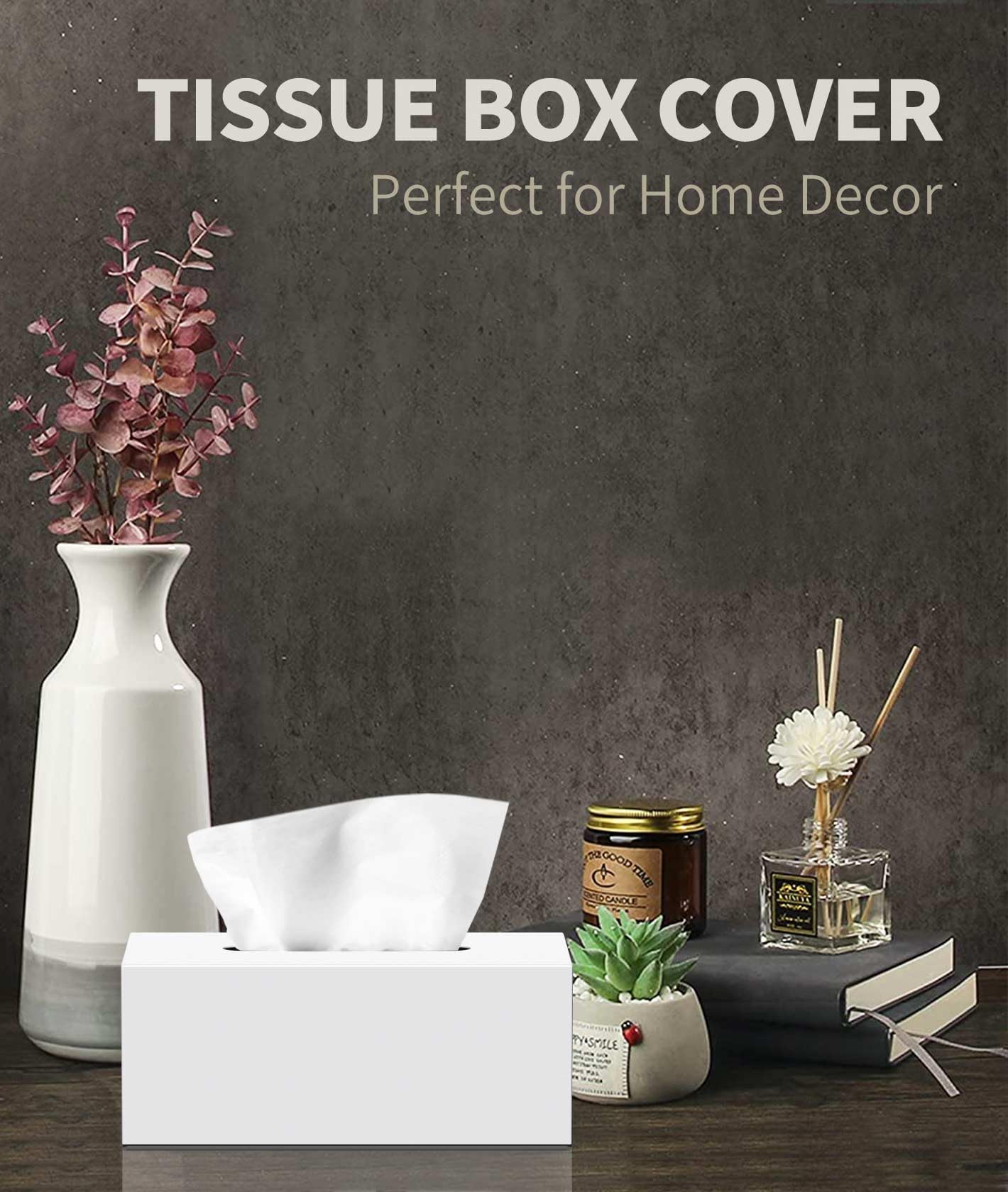 Livelab Metal Tissue Box Cover, Rectangular Tissue Box Holder Modern Decor Facial Napkin Holder Tissue Box Dispenser For Bathroo