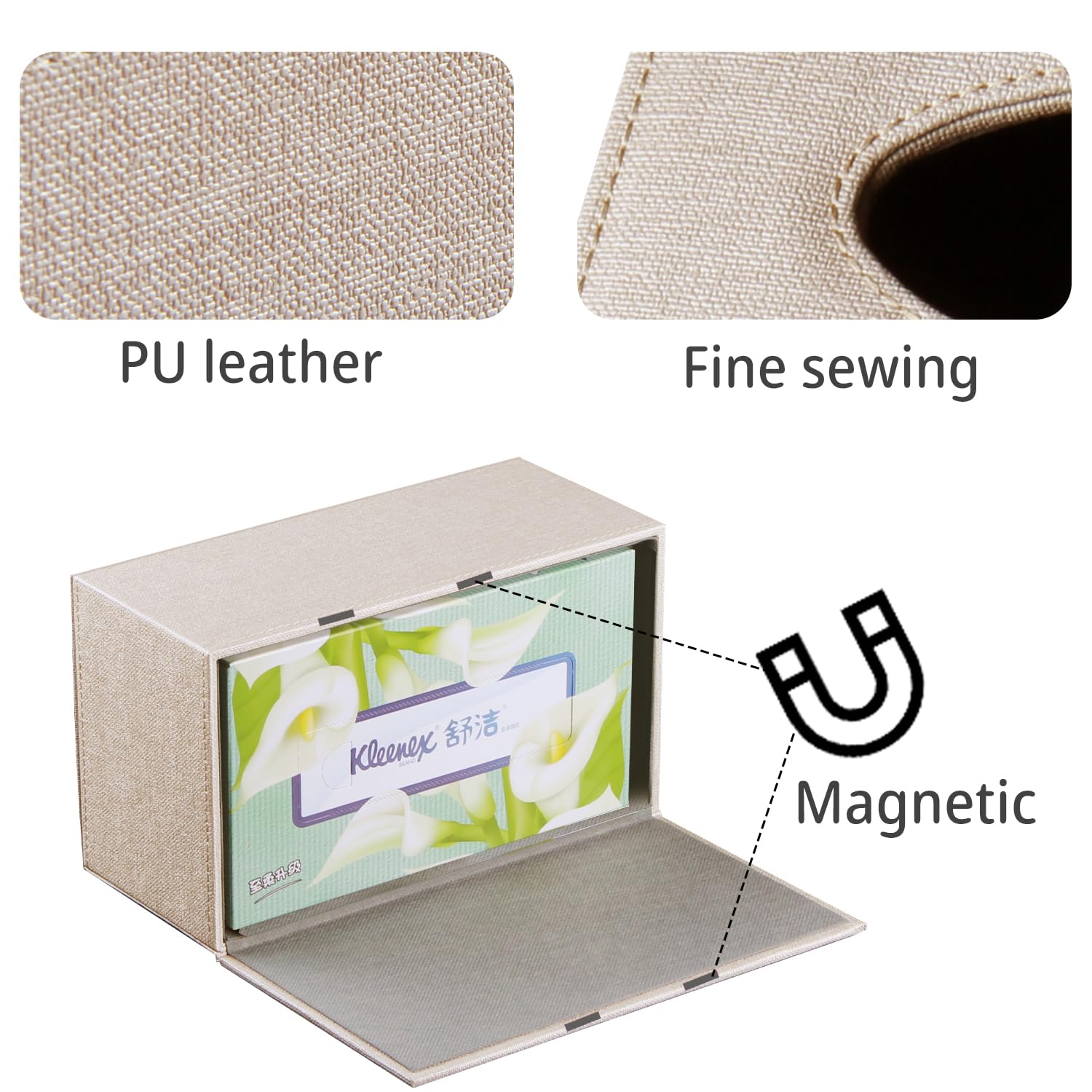 Tissue Box Cove Rectangular,Cut Leather Tissues Cube Box Holder,Modern Facial Paper Towels Organizer,Box Tissue Dispenser Decor