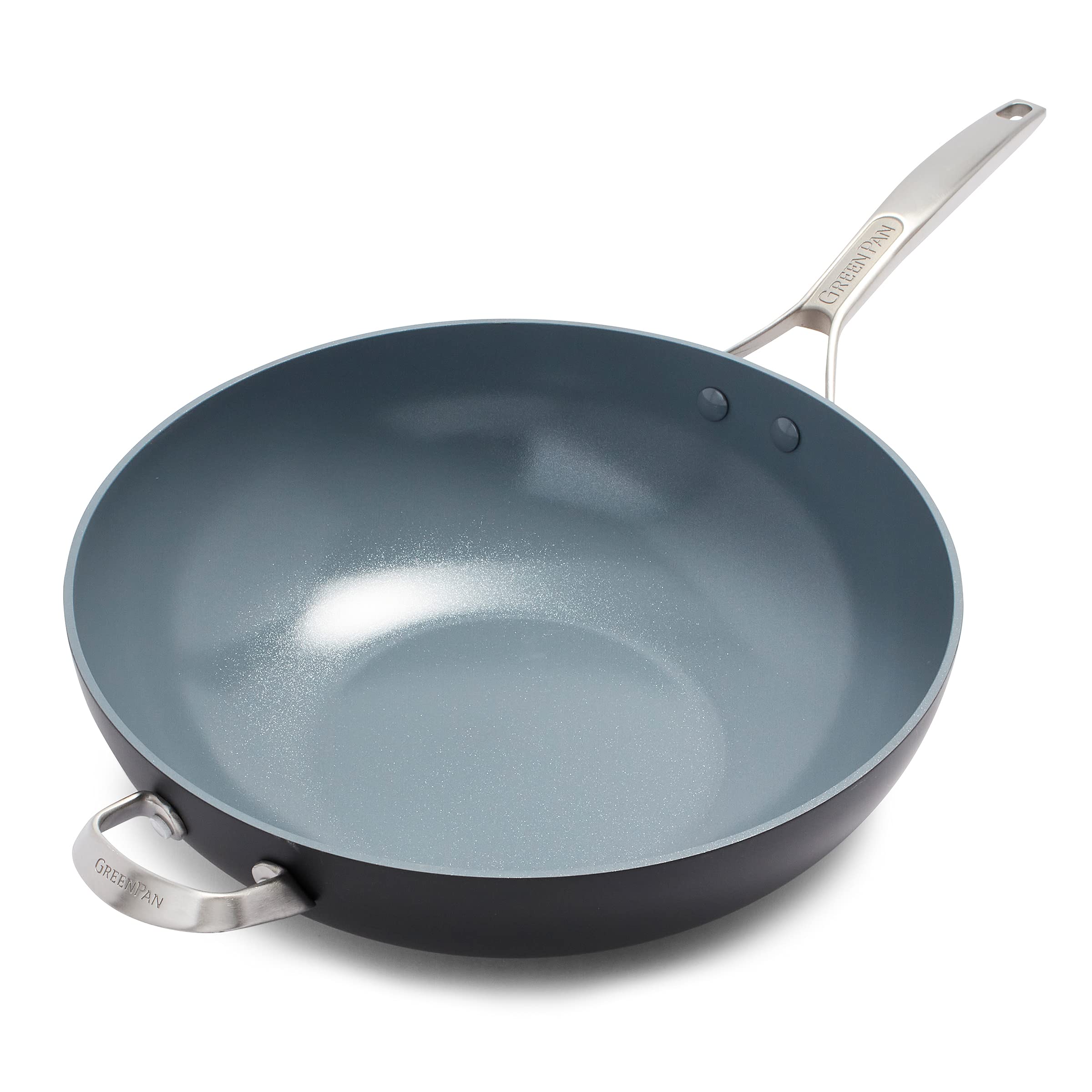 Greenpan Paris 12.5 Inch Ceramic Non-Stick Wok, Gray - Cc000041-001