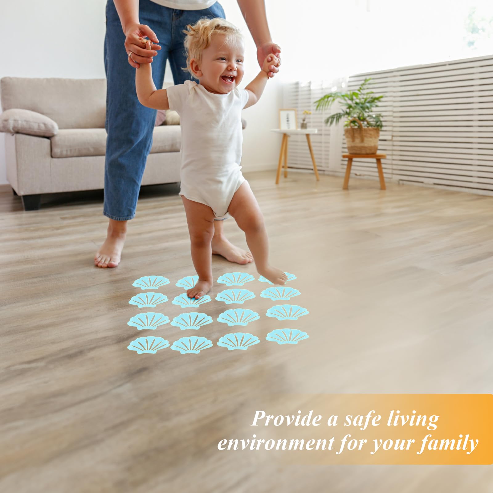 Coufce Bathtub Stickers Non Slip, Shell Shaped Tubs Safety Shower Treads, Adhesive Sticker For Bathroom Bathtub, Shower Floor,Bl