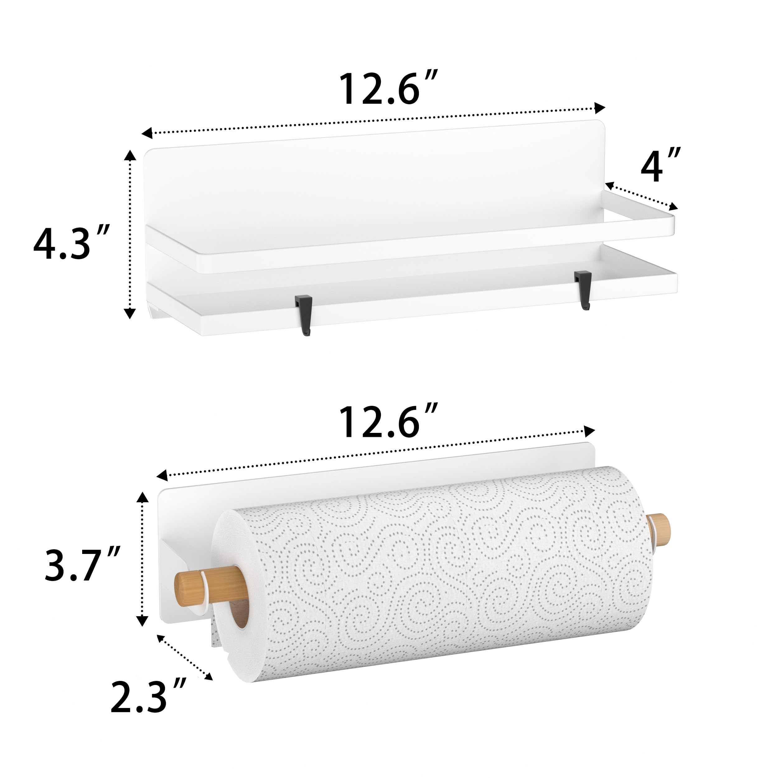 Magnetic Spice Rack For Refrigerator Moveable Magnetic Shelf Organizer With Paper Towel Holder Kitchen Refrigerator Storage Rack