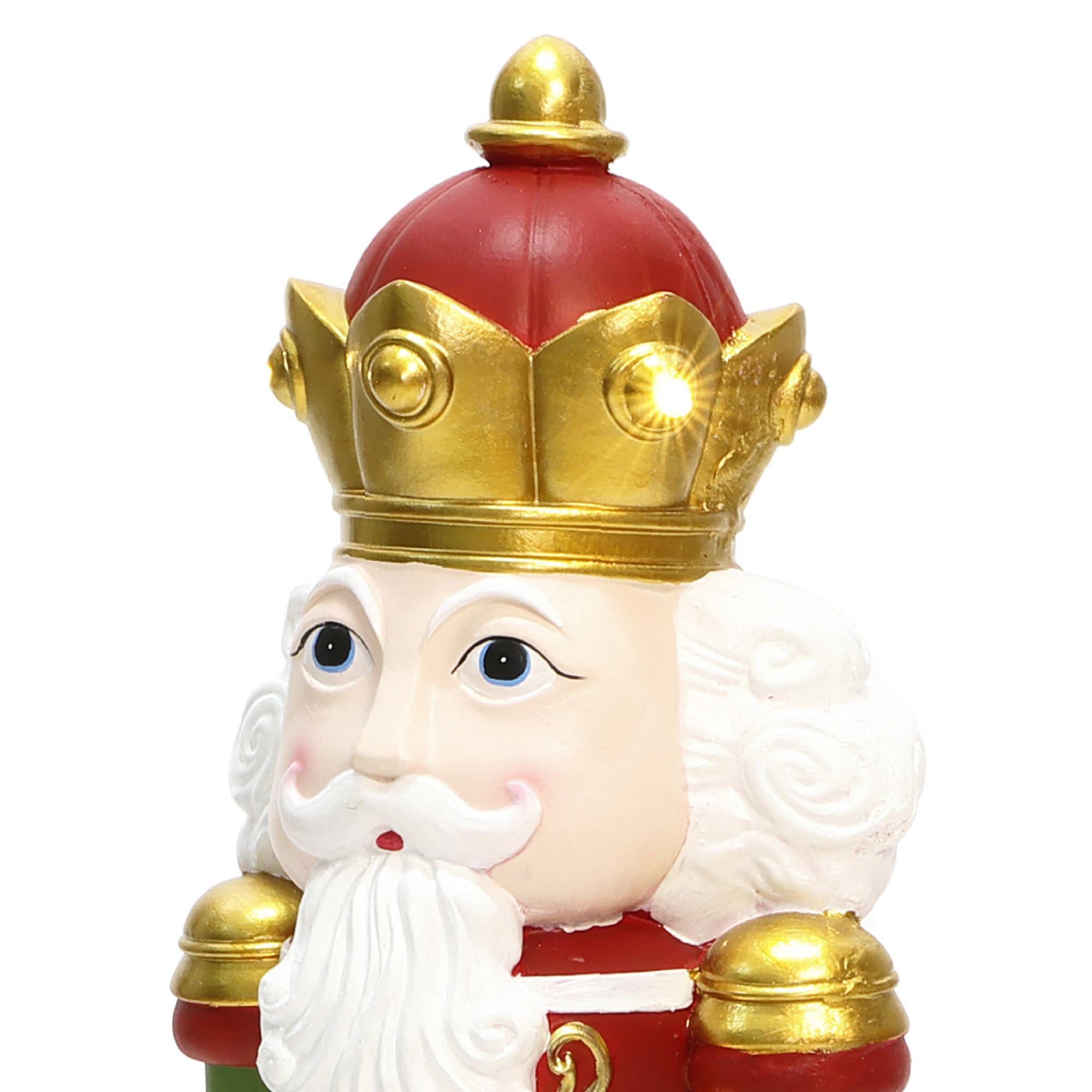 LuxenHome 3FT Tall Nutcracker Christmas Decoration, Colorful Lighted Holiday Nutcracker Soldier Statue with Trumpet, Christmas D