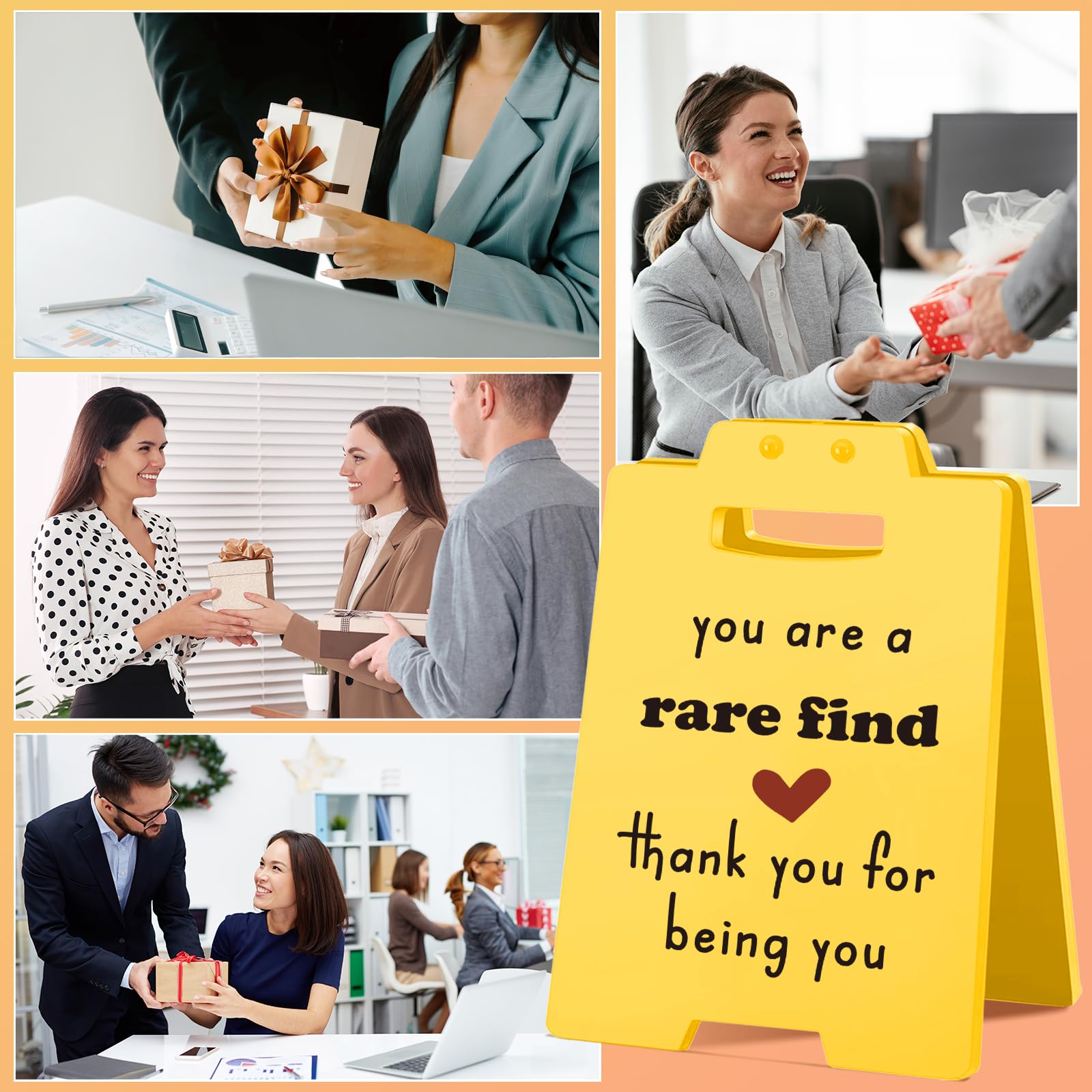 You Are A Rare Find Desk Sign, Appreciation Gifts for Coworkers, Friends | Office Cubicle Decorations for Women Desk, Thank you