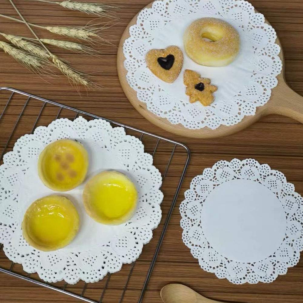 Paper Doilies, 100 Pieces 6.5'' Lace Doilies Paper Round Decorative Paper Placemats Bulk For Cake, Desert, Wedding, Tableware De