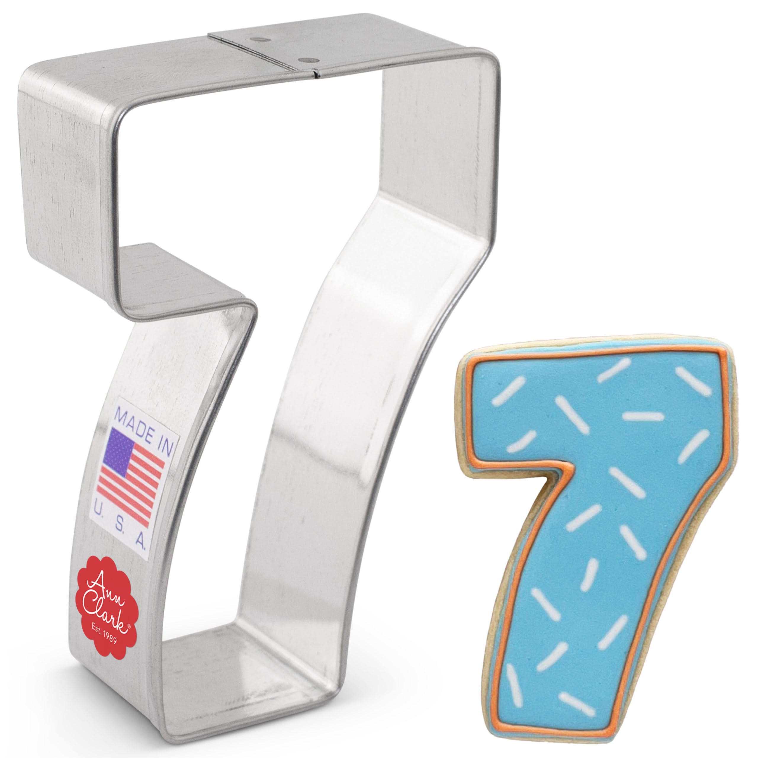 Number Seven/ #7 Cookie Cutter, 3.25'' Made In Usa By Ann Clark