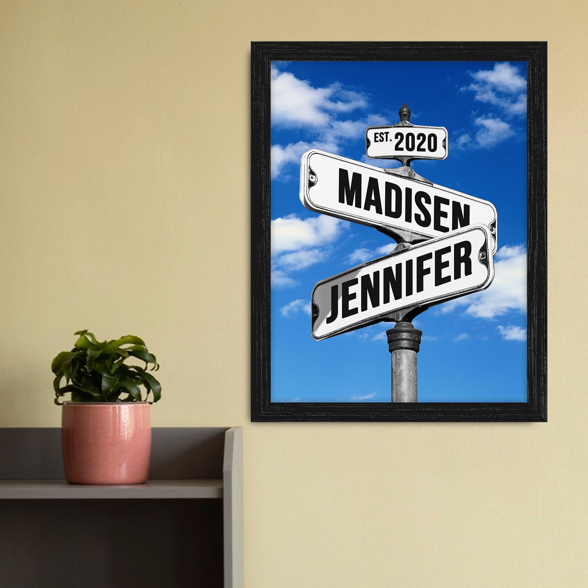 Personalized ?Ouples Gifts For Boyfriend Girlfriend, Custom Vintage Street Sign With Names, Crossroads Street Sign, Customized C