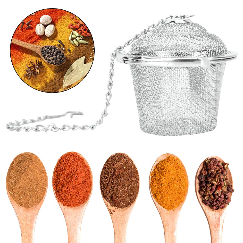 Stainless Steel Seasoning Ball, Herbal Spice Filter, Soup Seasonings Seperation Basket Spice Infuser Filter, Tea Strainer Mesh B