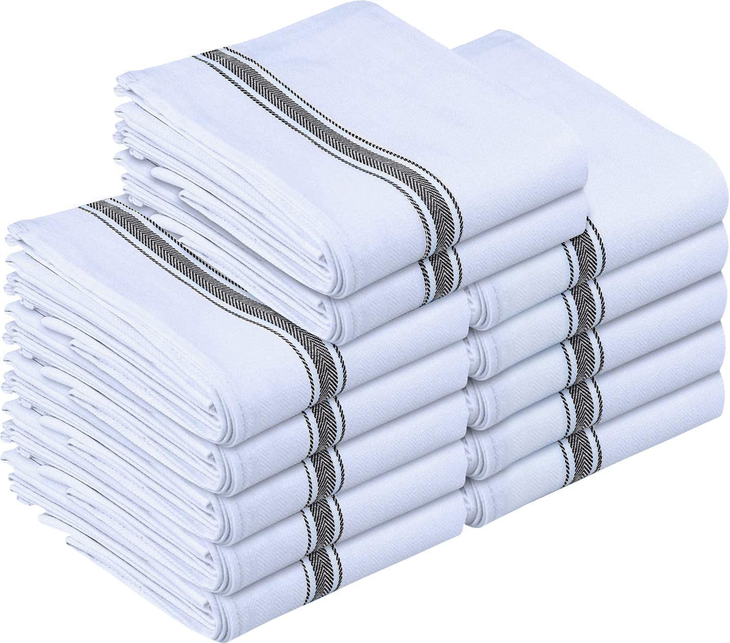 Utopia Towels Dish Towels, 15 X 25 Inches, 100% Ring Spun Cotton Super Absorbent Linen Kitchen Towels, Soft Reusable Cleaning Ba