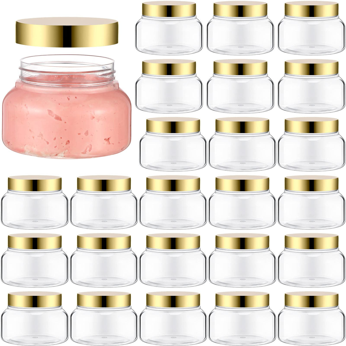Mumufy Clear Plastic Jars With Lids Round Plastic Containers Empty Travel Containers For Creams Refillable Cosmetic Jars Contain