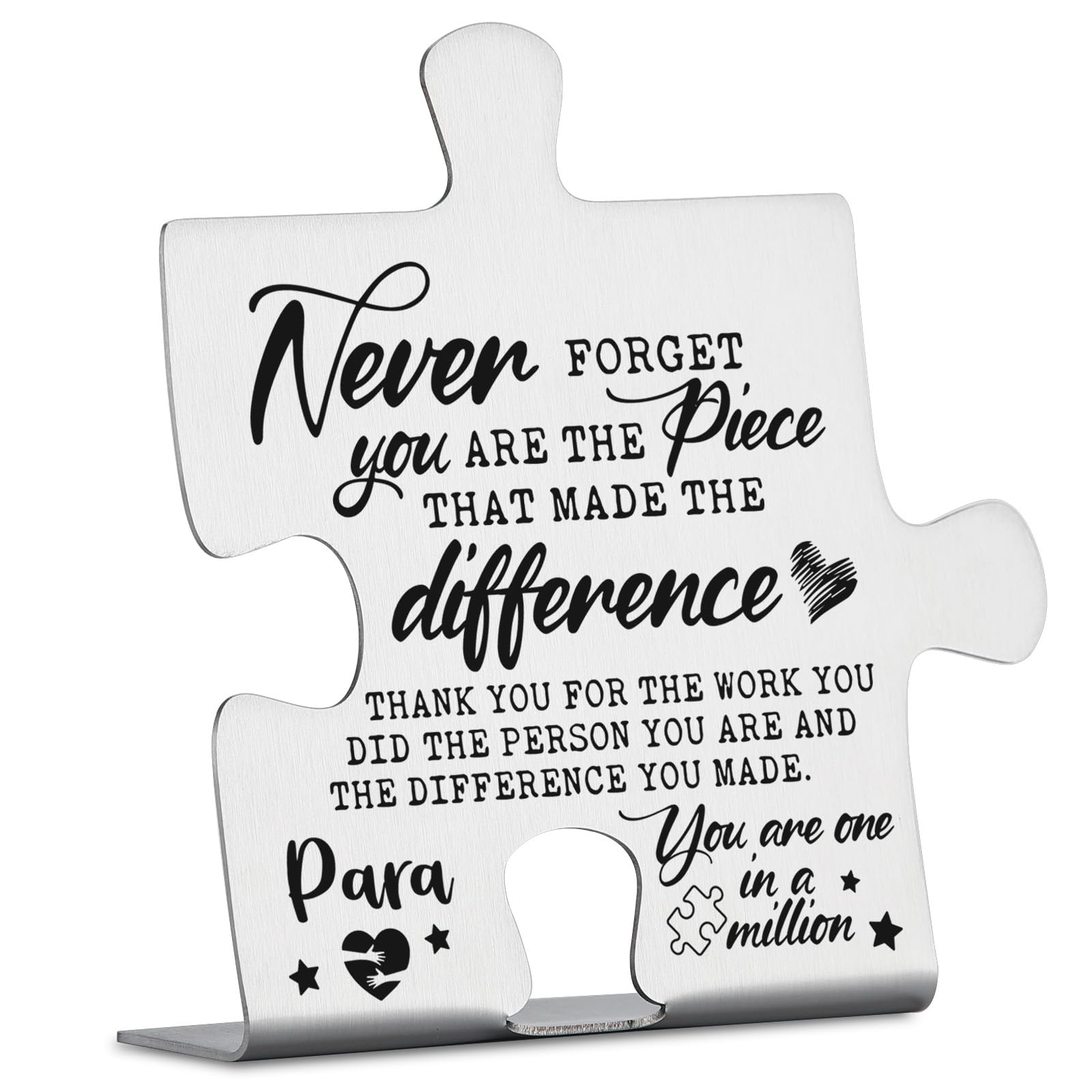 Para Appreciation Gift, Thank You Gift for Paraprofessional Week Birthday Christmas Team Office Ornament Decor Stainless Steel P